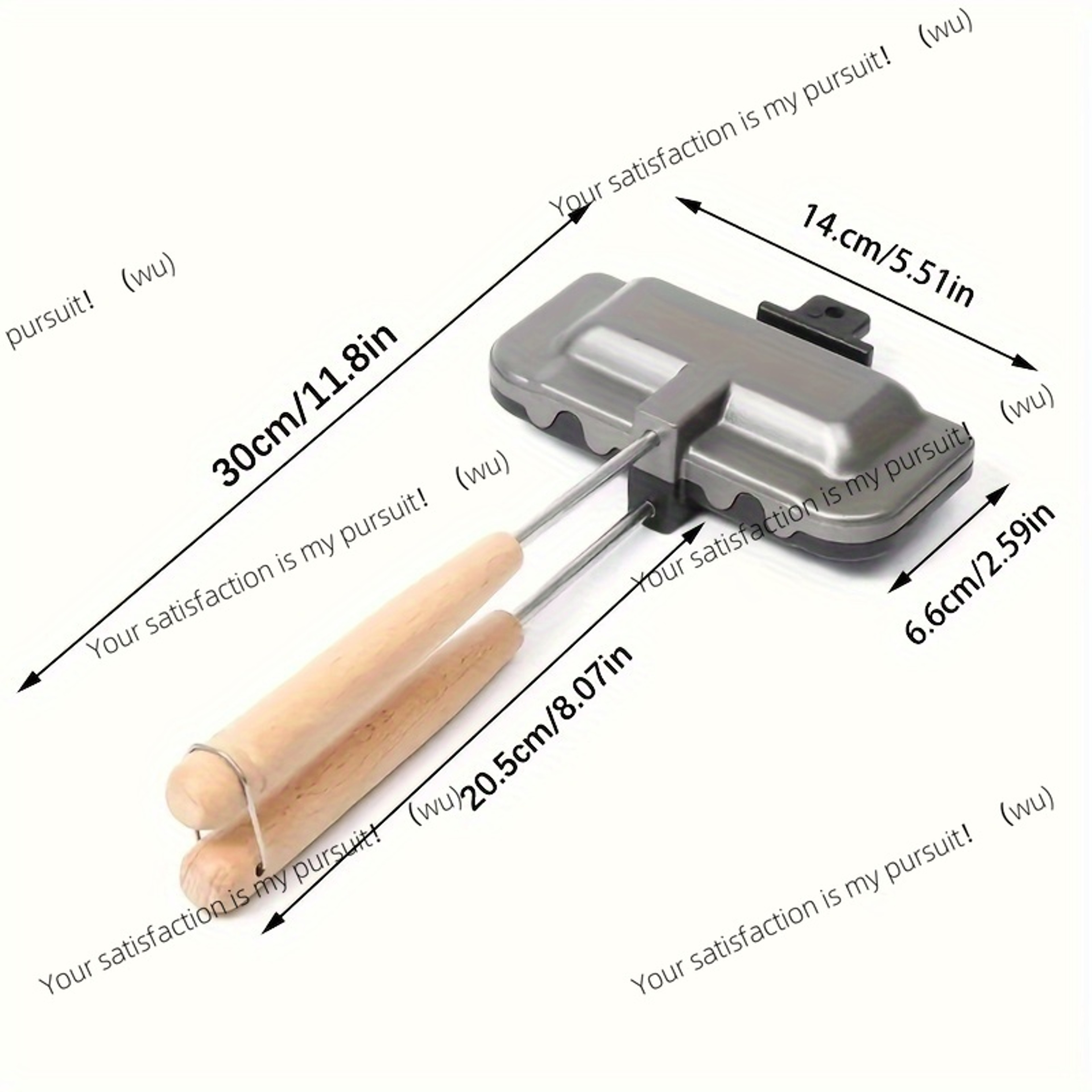 Dual-Color Rectangular Sandwich Baking Pan, Non-stick Aluminum Alloy, Stovetop Toast Maker, Kitchen Cookware – view 3