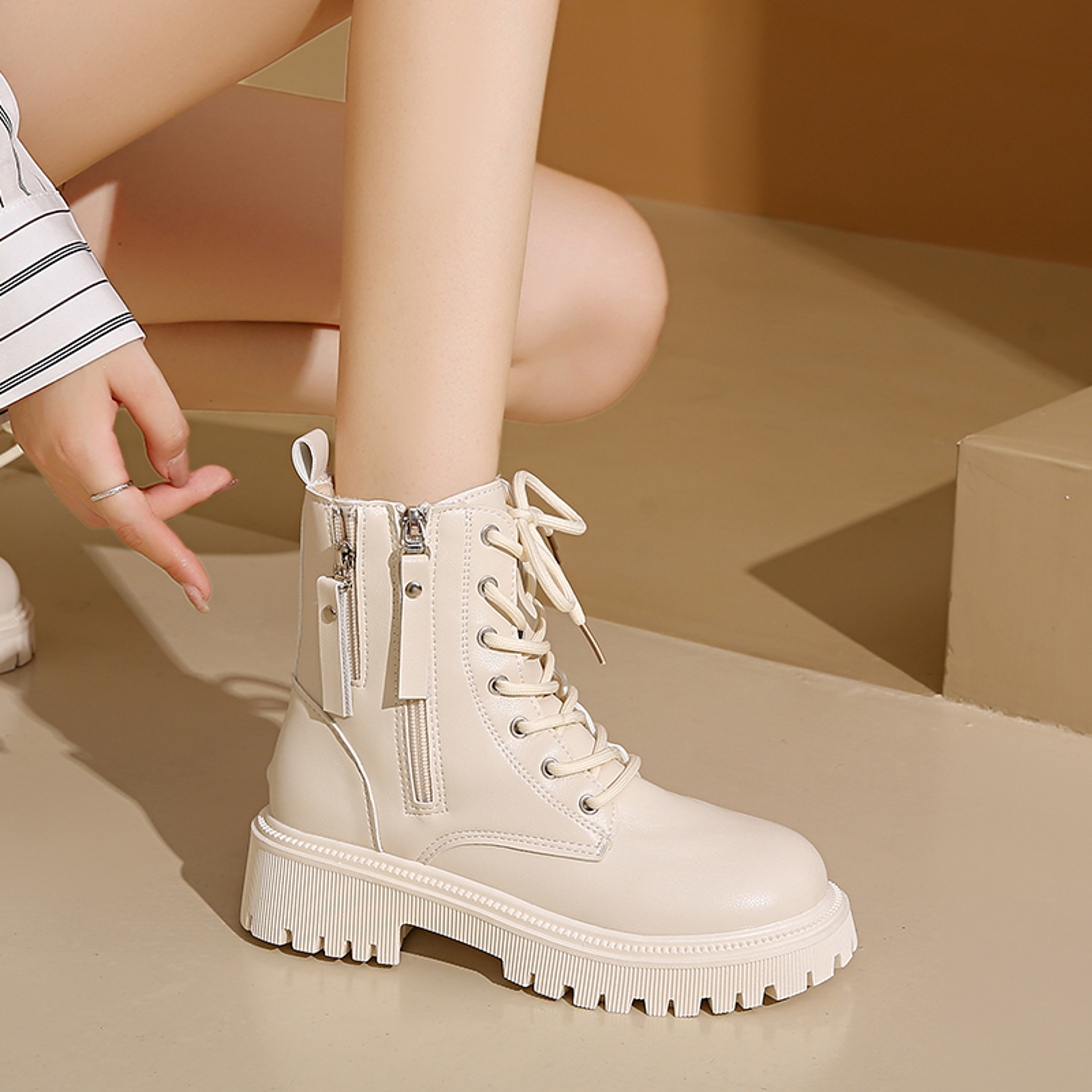 Stylish Winter Knight Boots, Sexy Elegant Casual Slim Velvet, Warm Comfortable Solid Color Fashionable Women's Boots – view 3