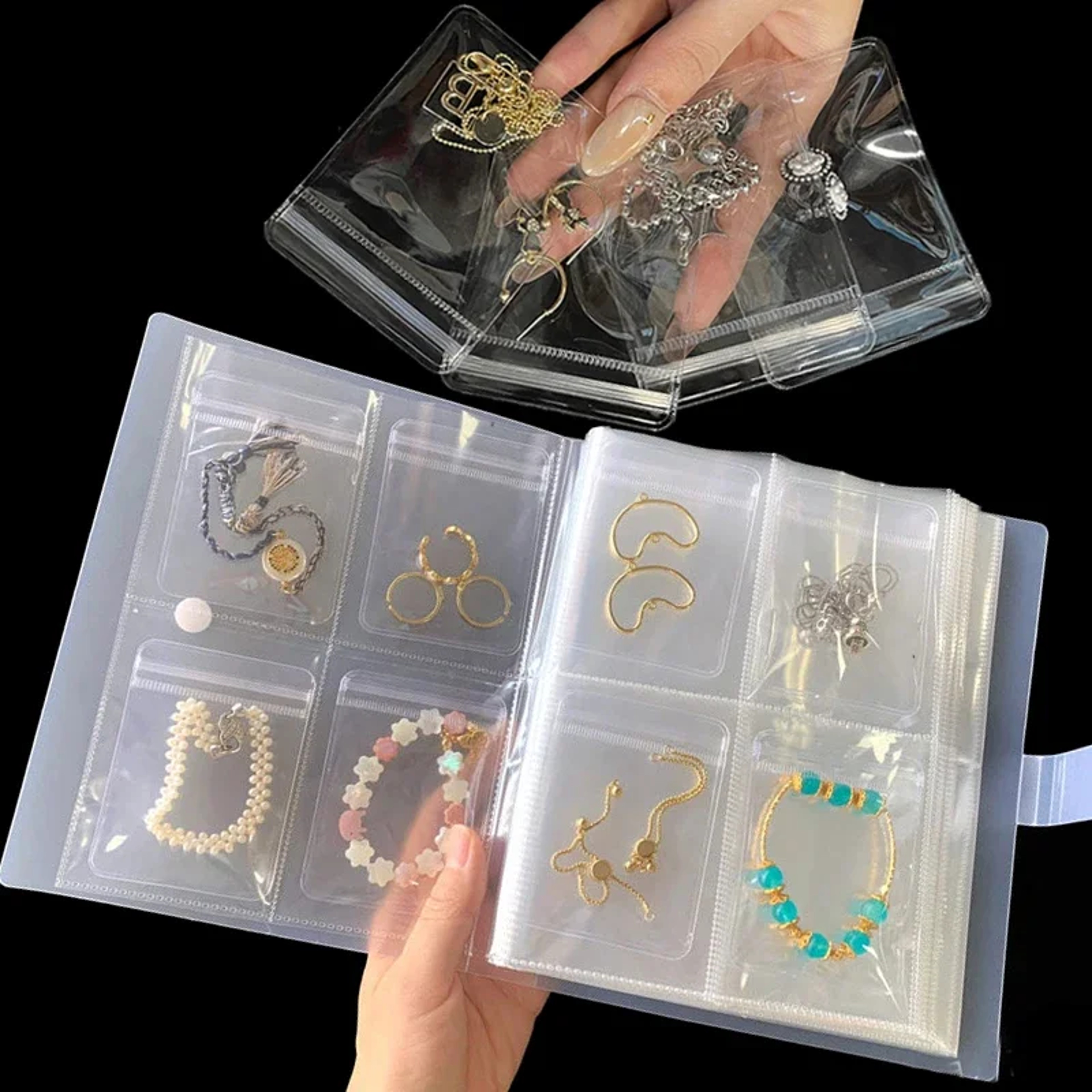 Jewelry AntiOxidation Bag Desktop Drawer Organizer For Earrings Rings Bracelets Jewelry Storage Alb 1