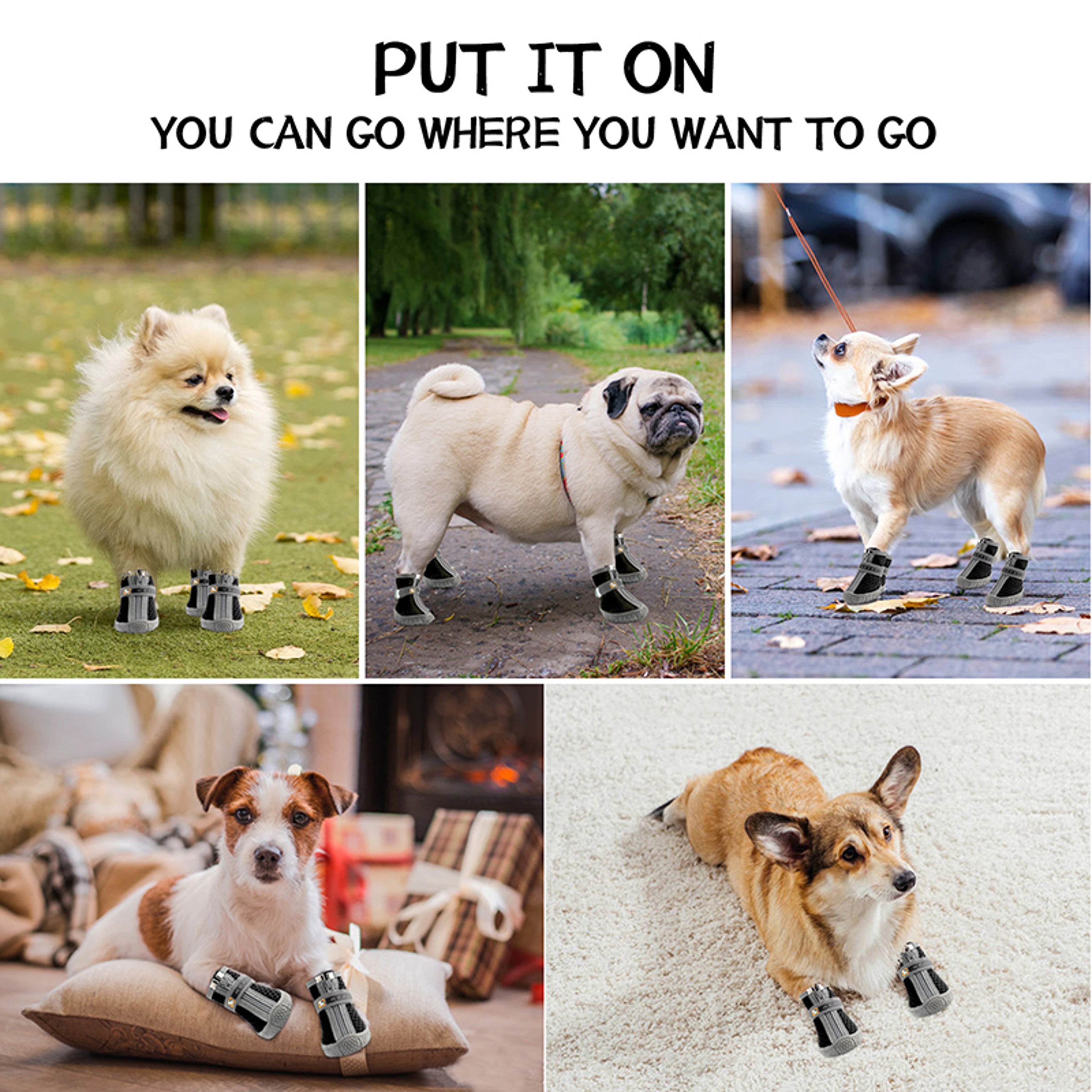 NonSlip Dog Shoes With Thick Plush Soles Warm Paw Protection Breathable Pet Boots For Climbing 2