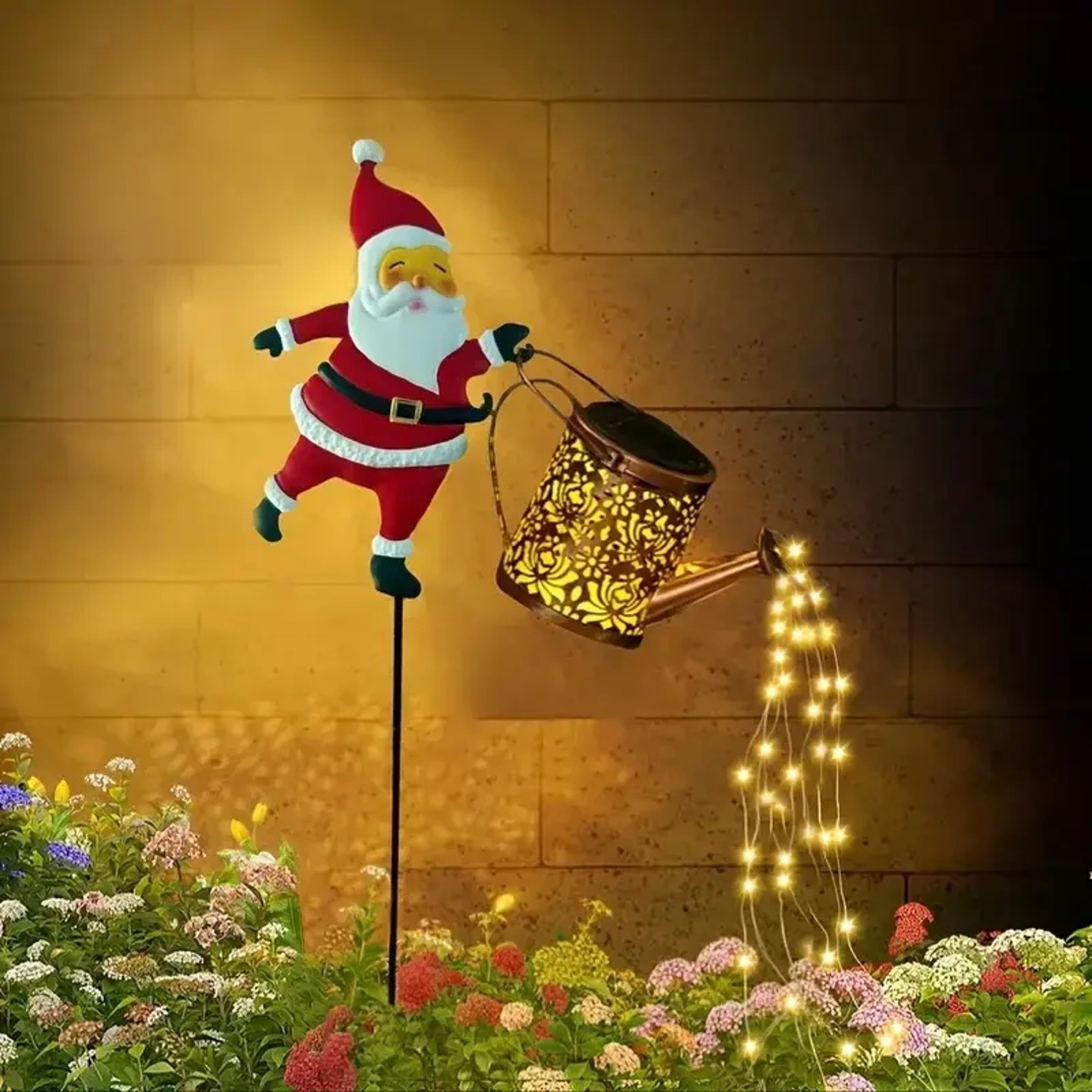 Garden Christmas Lights, Santa Solar Kettle Lights for Lawn, Yard Holiday Decoration – view 5