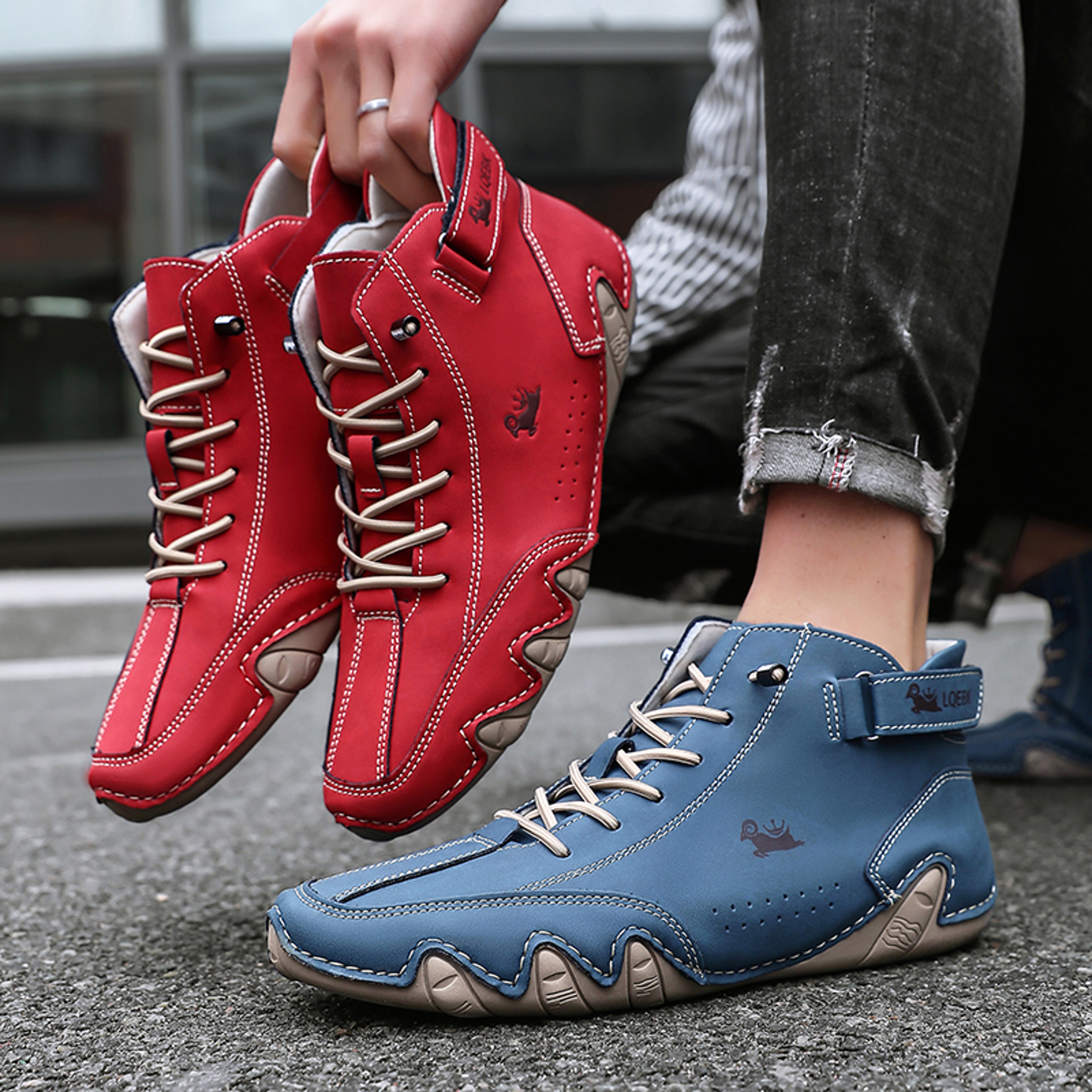 Leather Casual Shoes For Men Comfortable Outdoor Walking Sneakers Luxury Loafers Boots New In Fashi 8