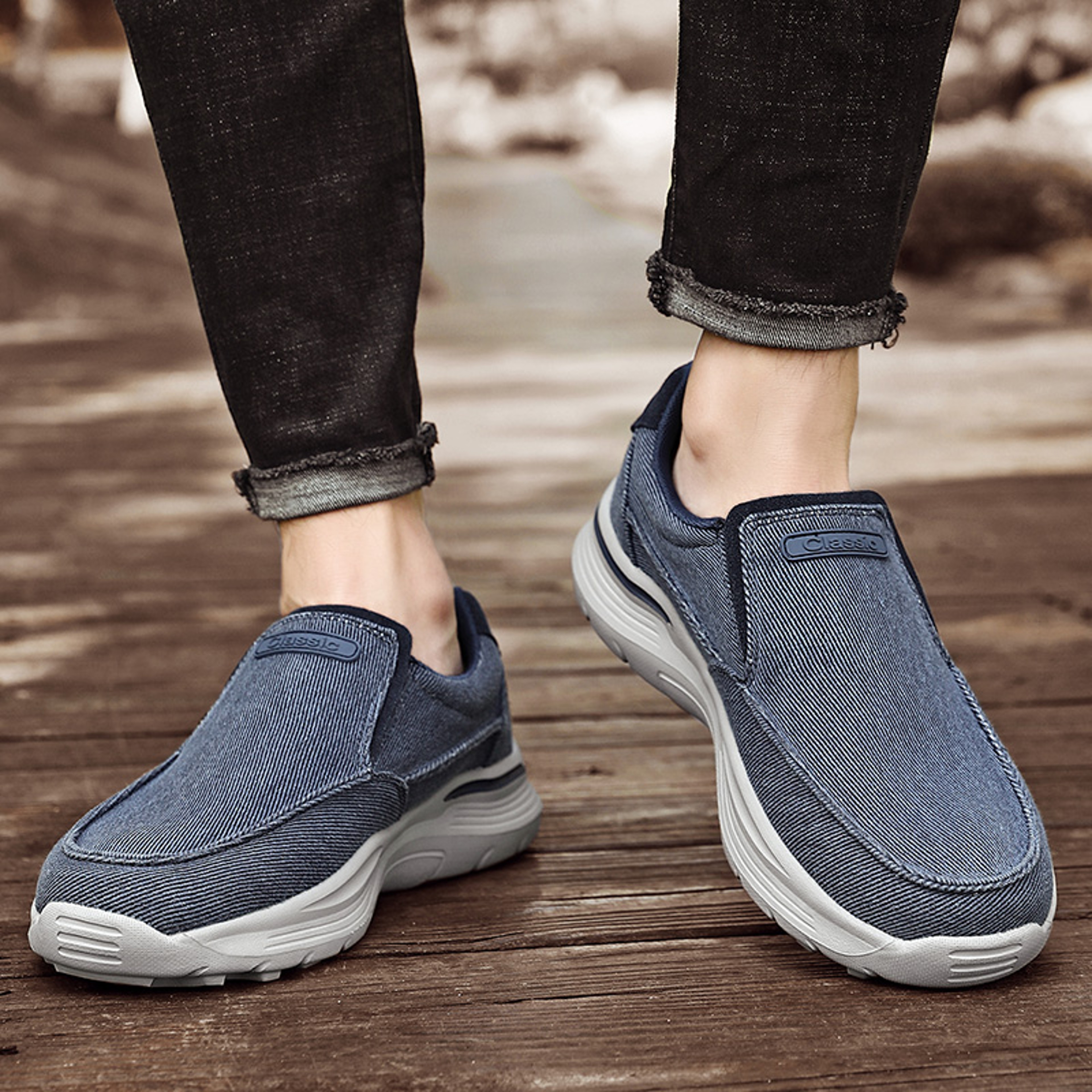 Trendy Men's Canvas Shoes, Comfortable Breathable Loafers, Casual Walking Sports Shoes for Men – view 5