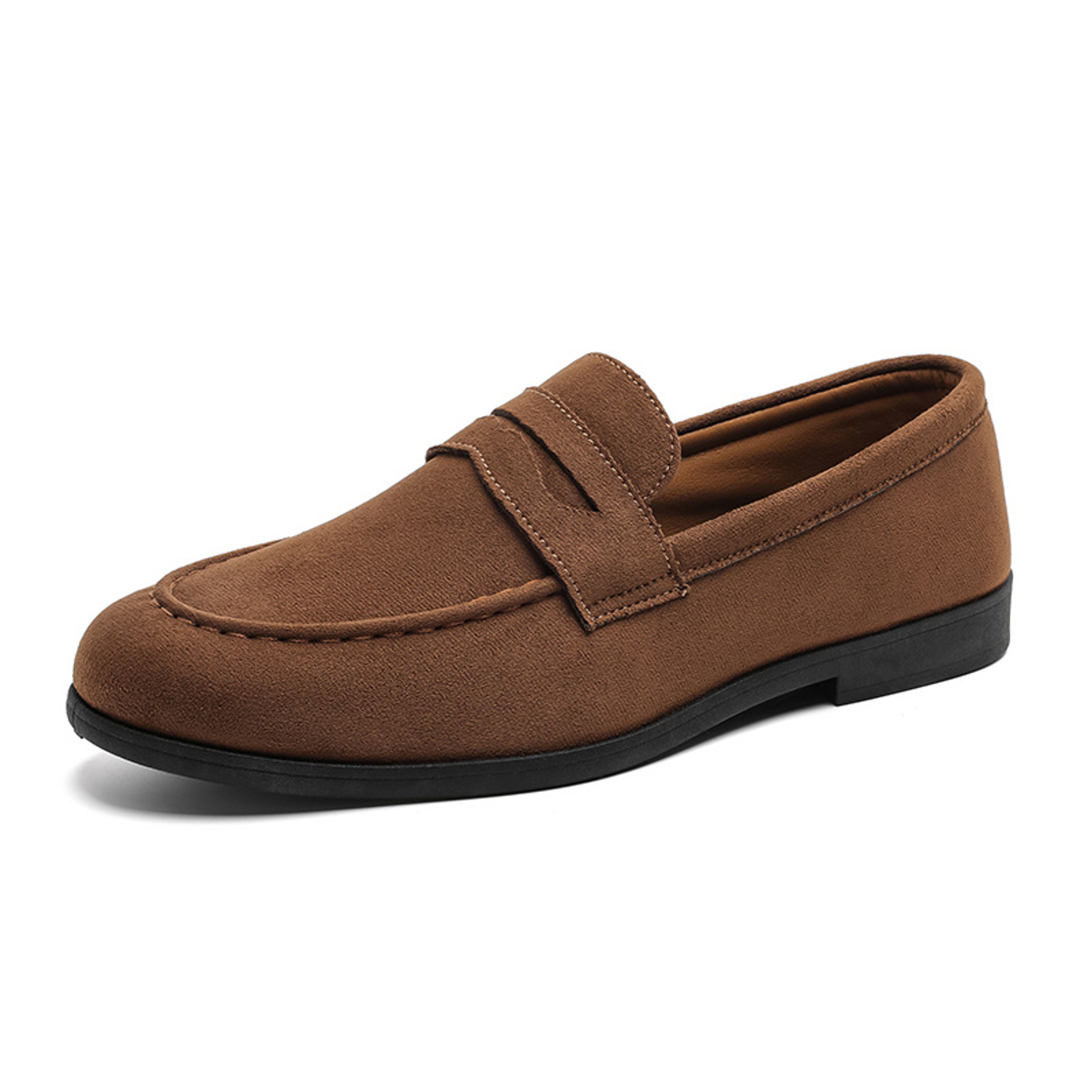 Retro Brown Moccasins for Men, Autumn Suede Loafers, Large Comfort Slip-on Casual Flats for Men – view 10