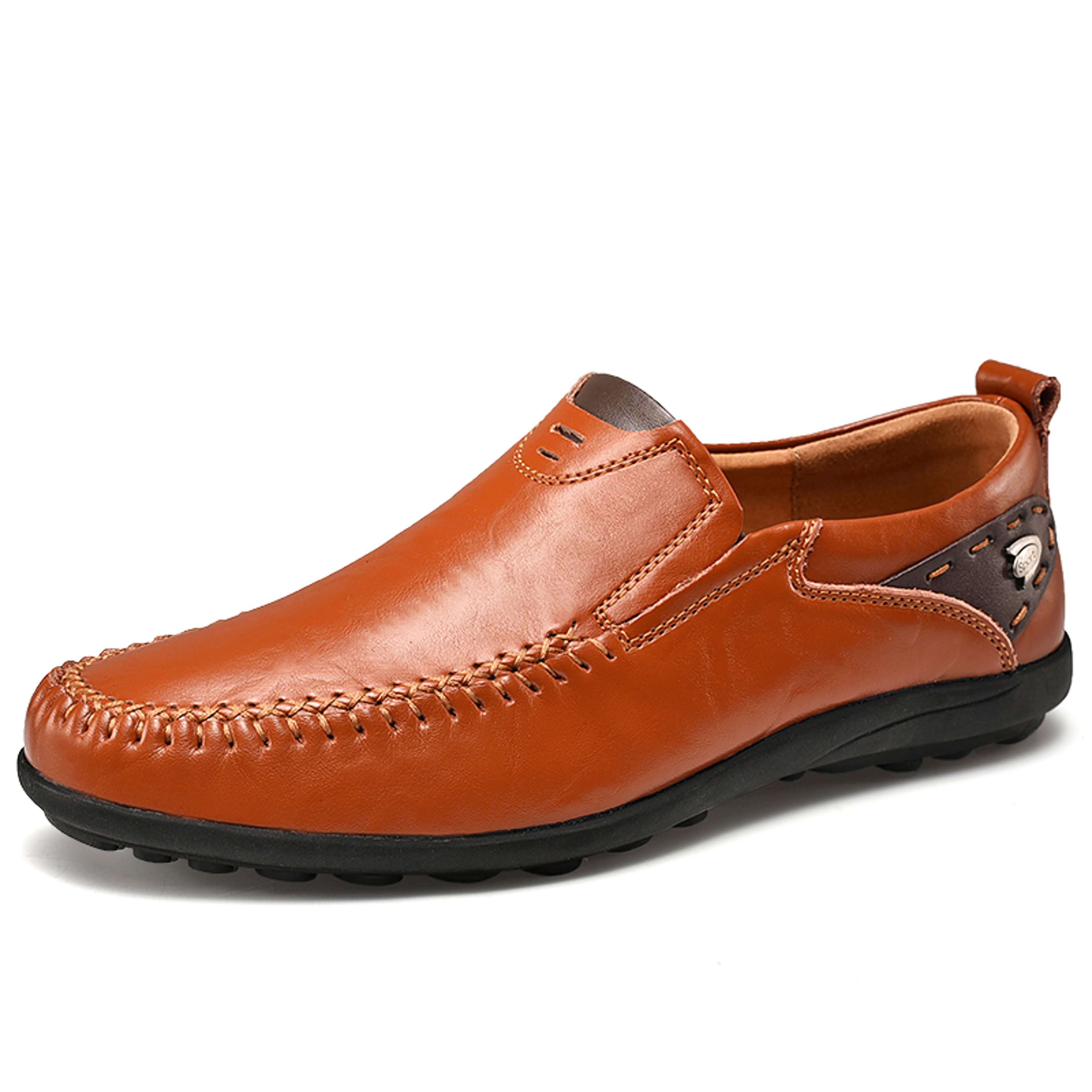 Handmade Genuine Leather Shoes for Men, Casual Walking Loafers, Flat Platform Sneakers – view 3