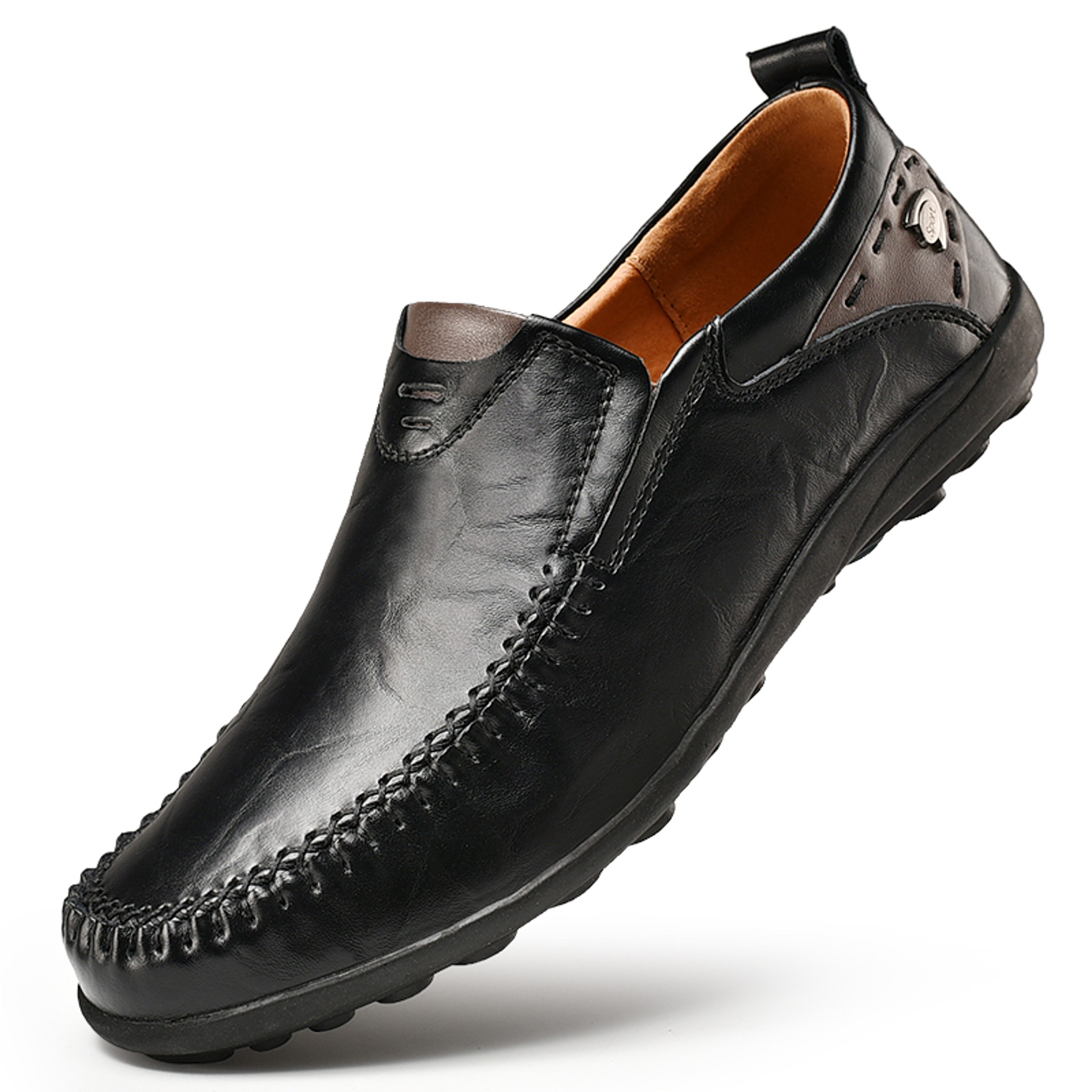 Handmade Genuine Leather Shoes for Men, Casual Walking Loafers, Flat Platform Sneakers – view 7