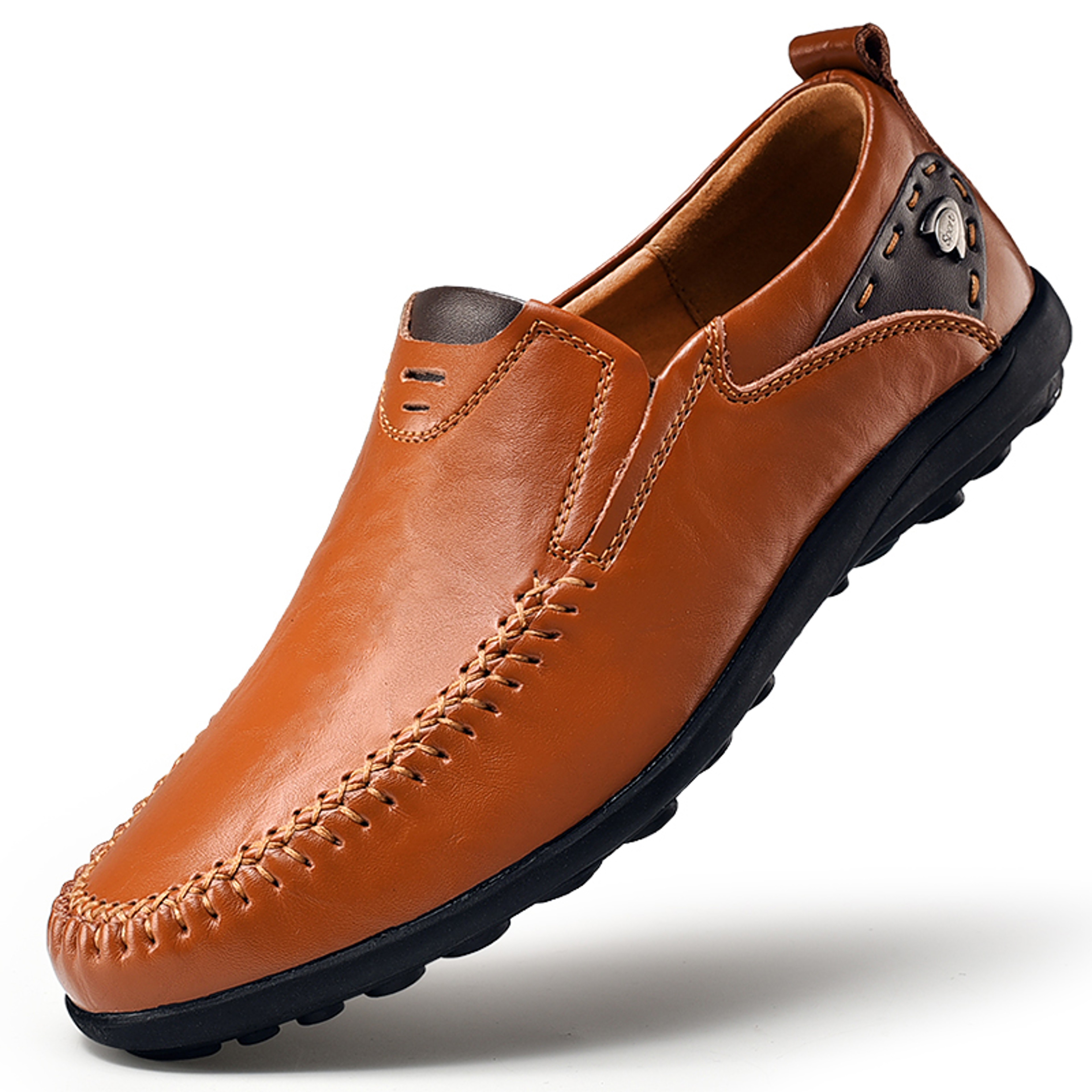 Handmade Genuine Leather Shoes for Men, Casual Walking Loafers, Flat Platform Sneakers – view 9
