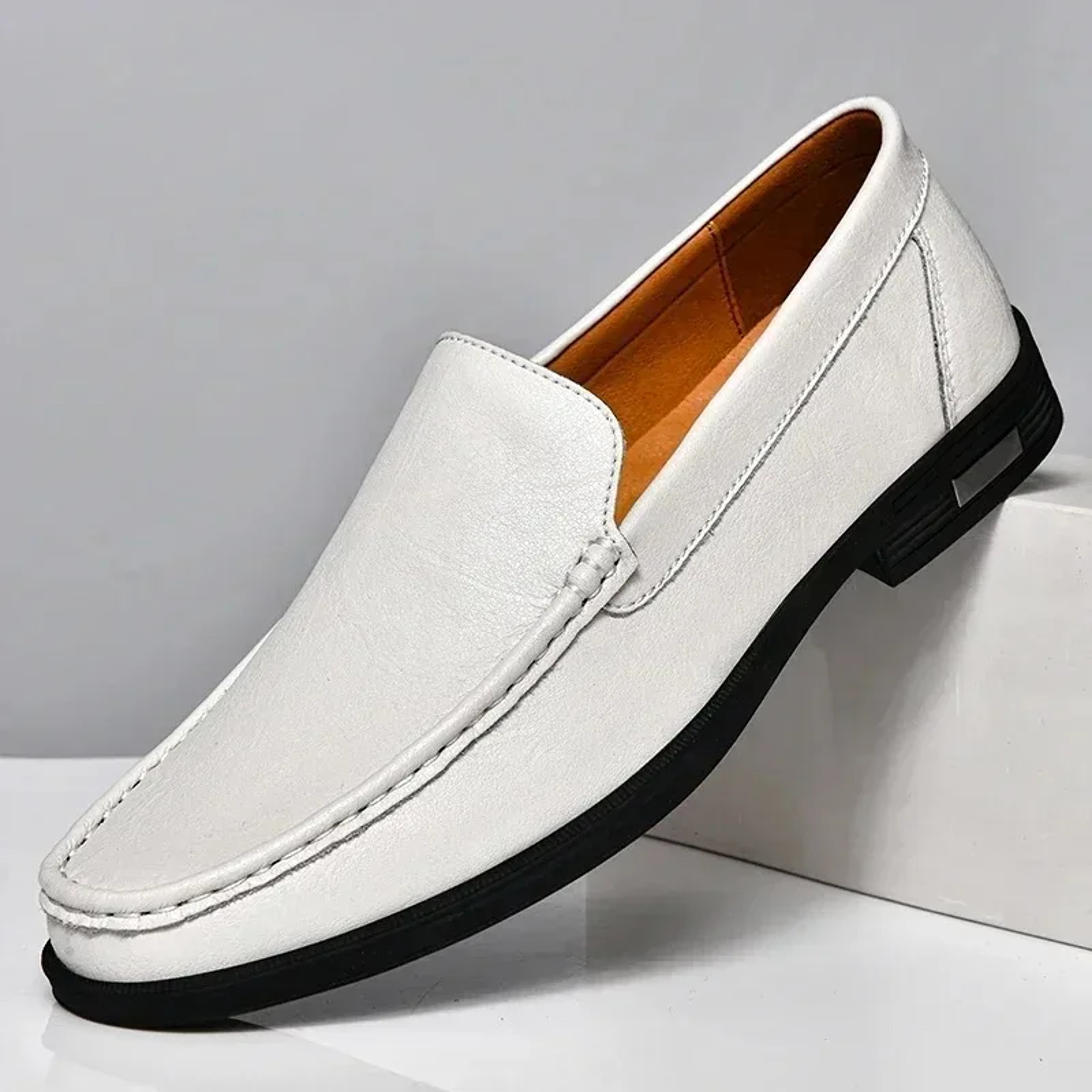 Men's Genuine Leather Loafers, Casual Moccasins, Business Dress Shoes, Slip-on Driving Shoes, Big Size Shoes for Men – view 2