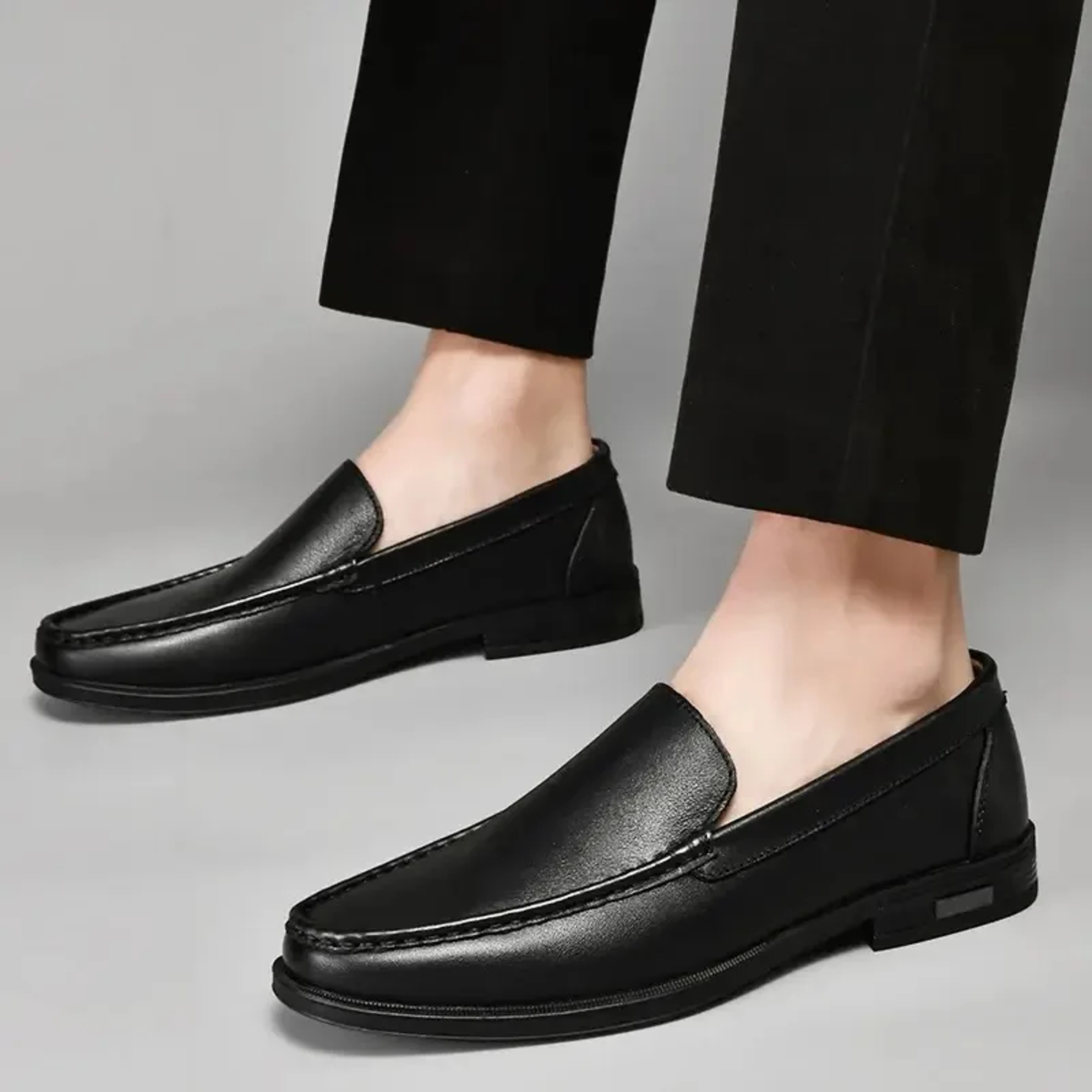 Men's Genuine Leather Loafers, Casual Moccasins, Business Dress Shoes, Slip-on Driving Shoes, Big Size Shoes for Men – view 5
