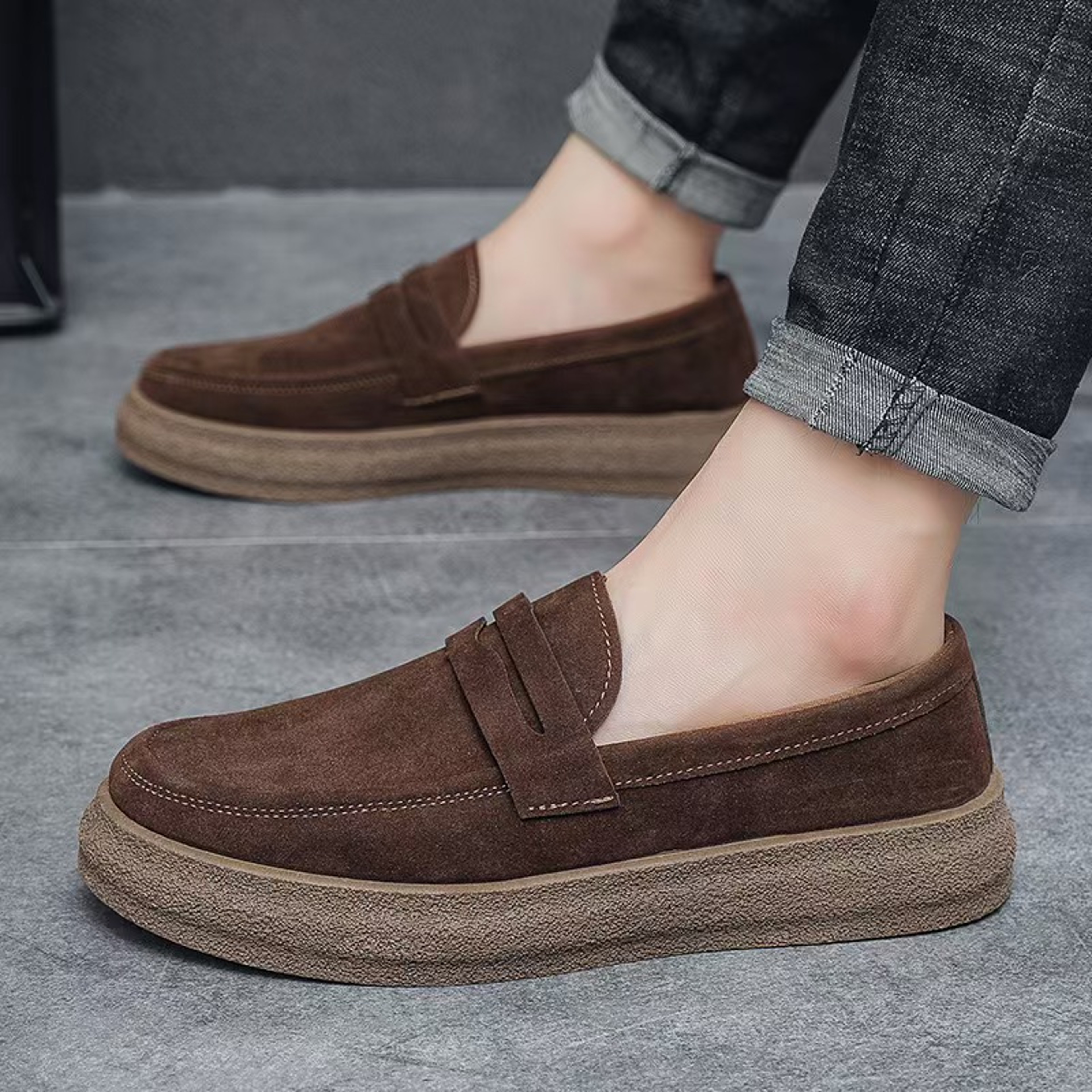 Comfortable Mens Casual Shoes Fashion Platform Loafers Lightweight SlipOn Sneakers Breathable Flats 0