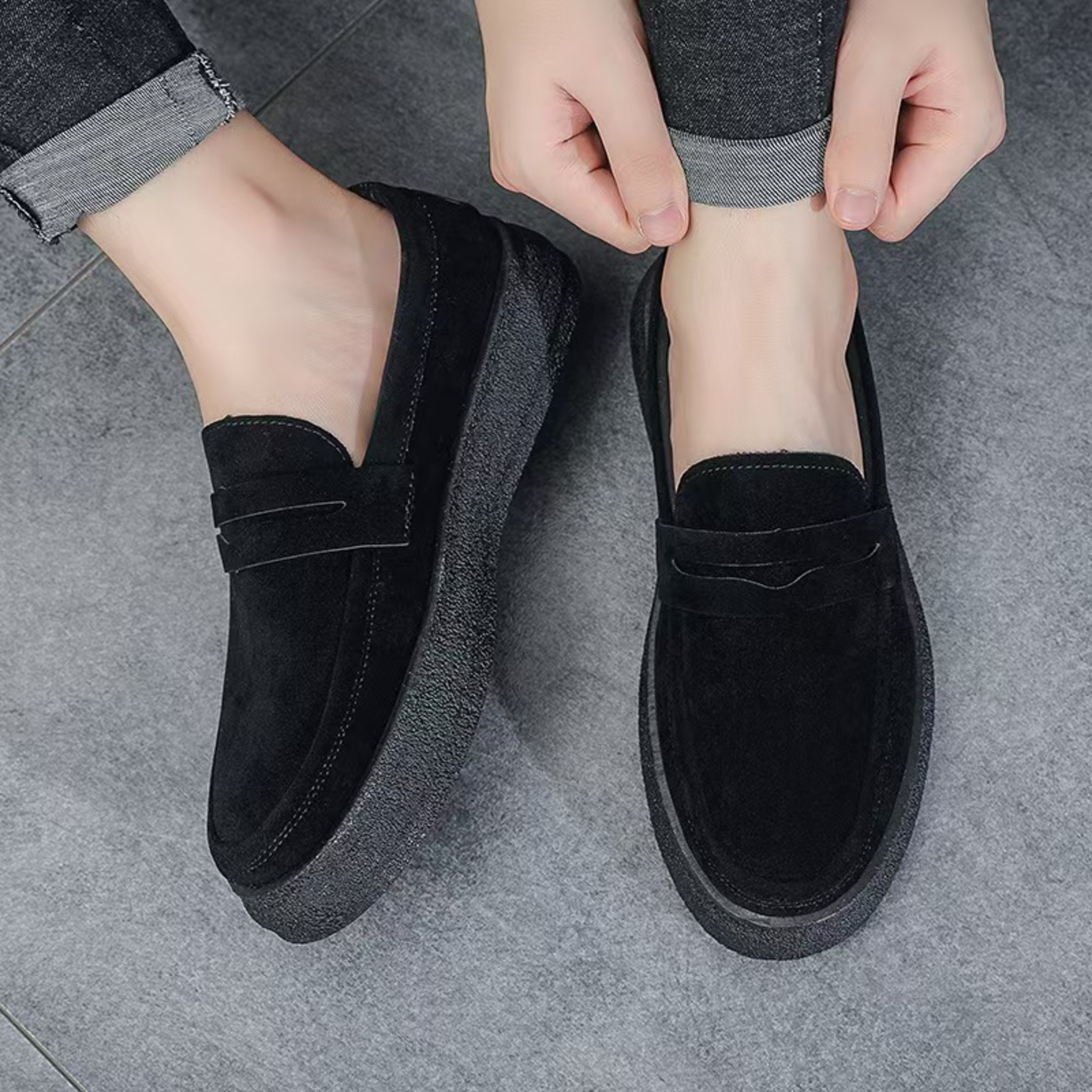Comfortable Mens Casual Shoes Fashion Platform Loafers Lightweight SlipOn Sneakers Breathable Flats 2