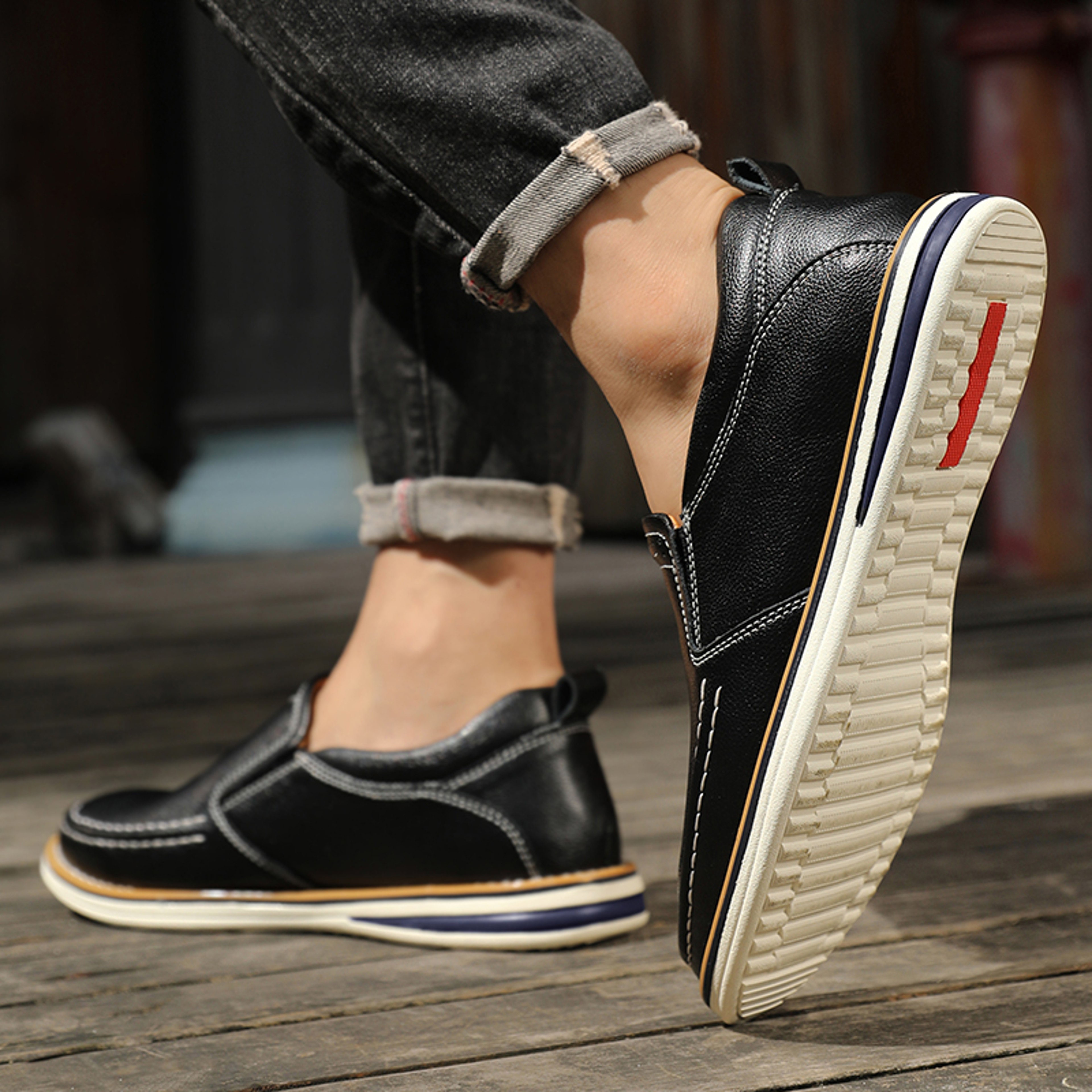 Men Casual Shoes Genuine Leather Driving Flats Fashion Breathable Sneakers Large Size Loafers Outdo 7