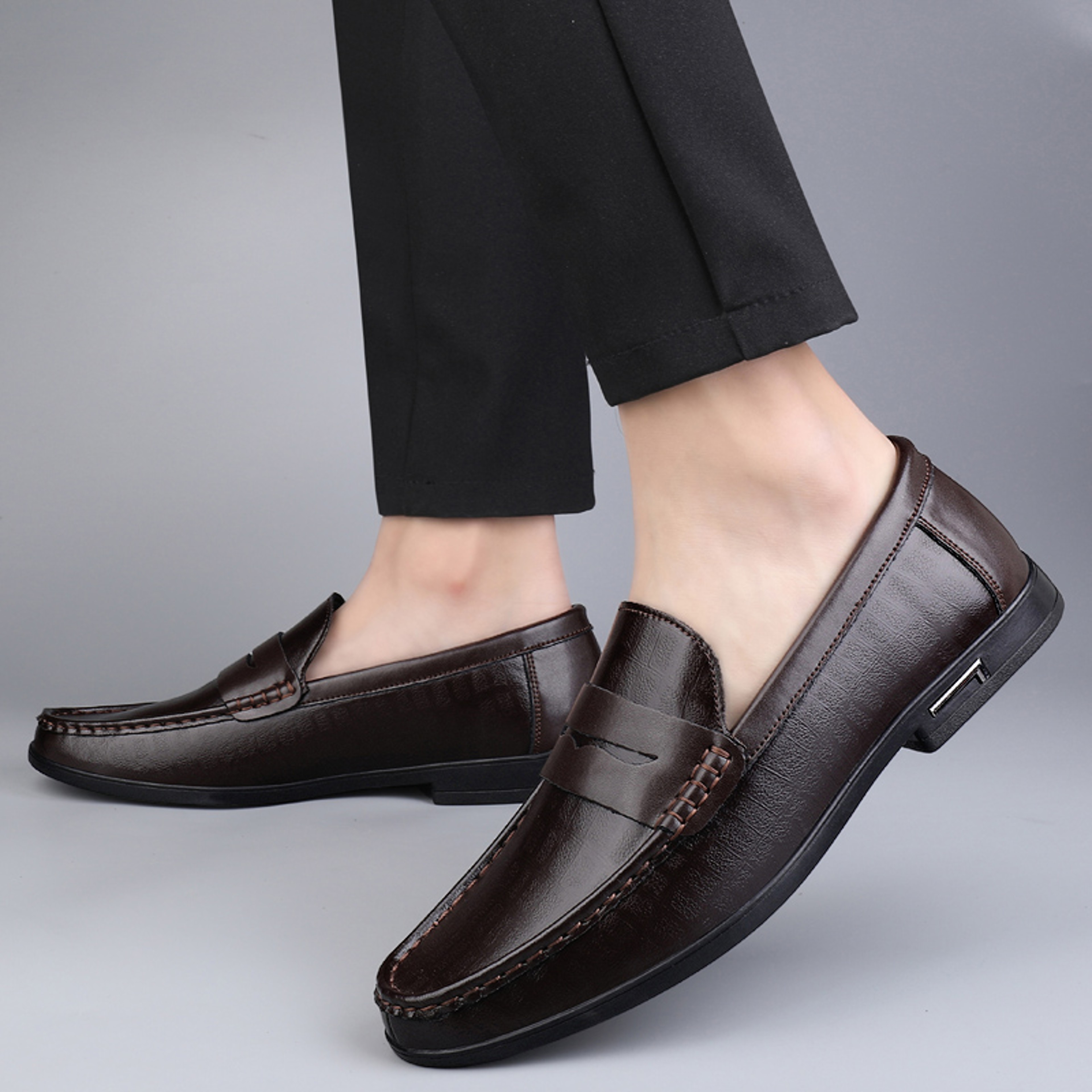 Genuine Leather Loafers for Men, Breathable Casual Office Shoes, Designer Slip-on Driving Shoes for Men – view 4