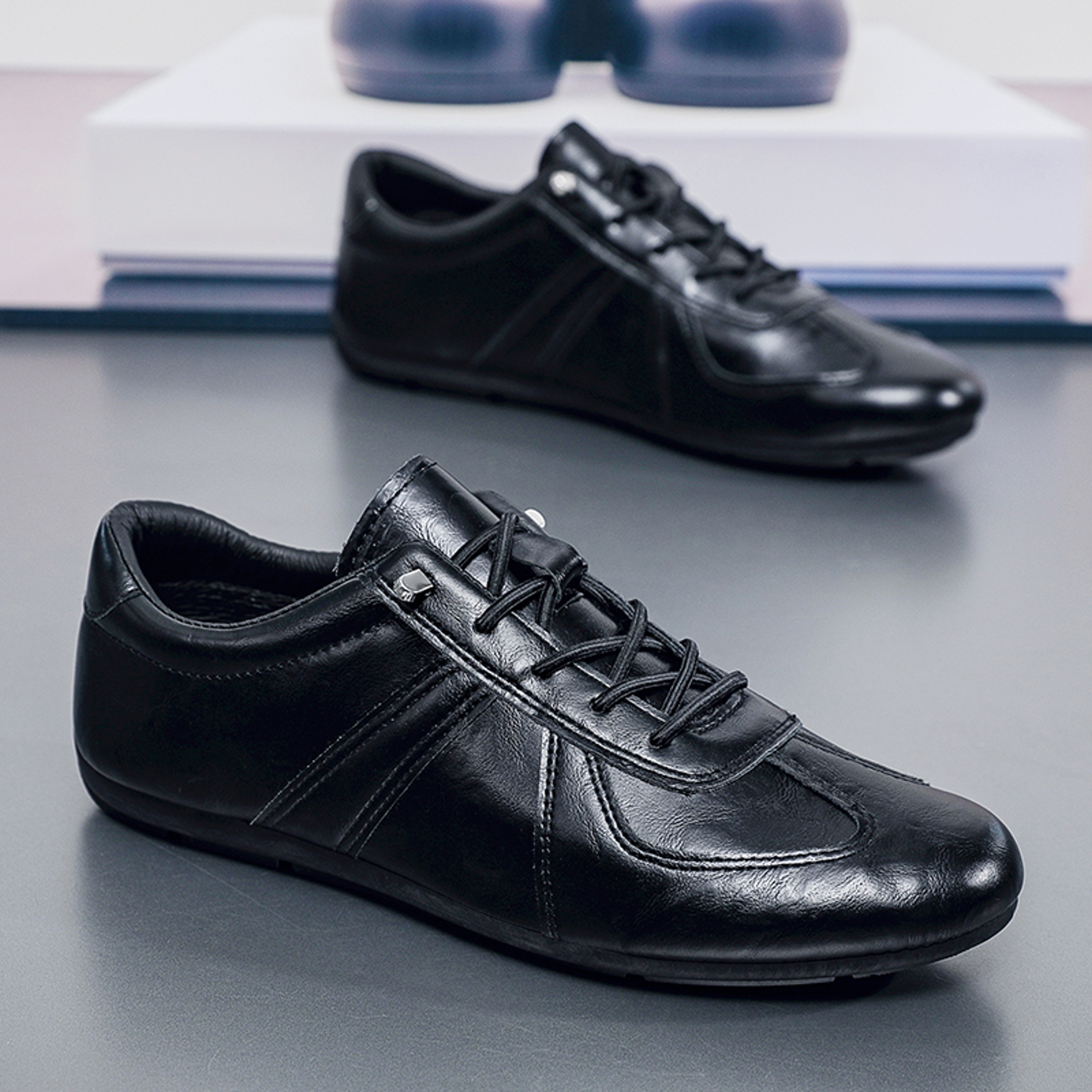 Men's Fashion Leather Casual Shoes, Comfortable Formal Loafers, Breathable Lightweight Walking and Driving Shoes – view 4