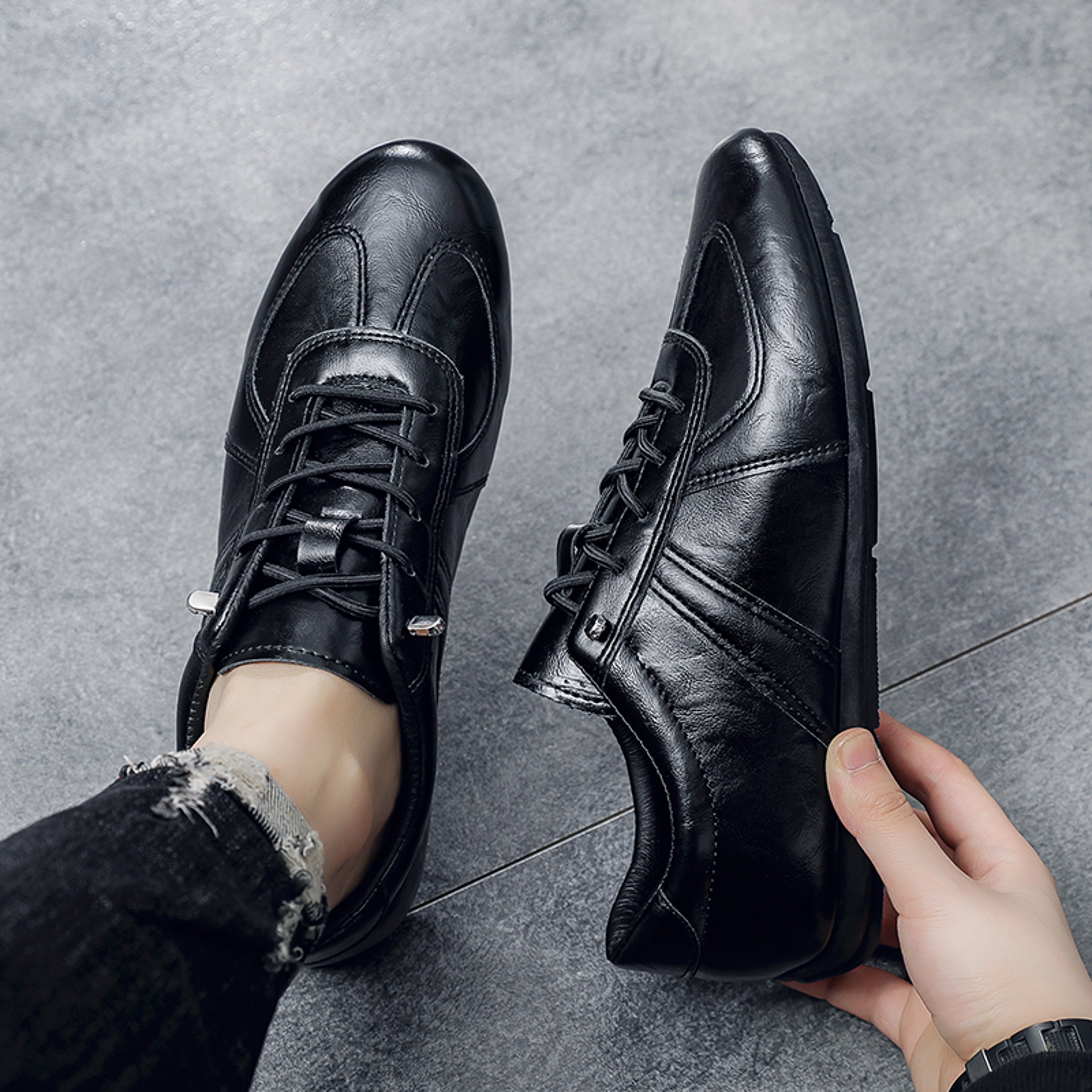 Men's Fashion Leather Casual Shoes, Comfortable Formal Loafers, Breathable Lightweight Walking and Driving Shoes – view 5