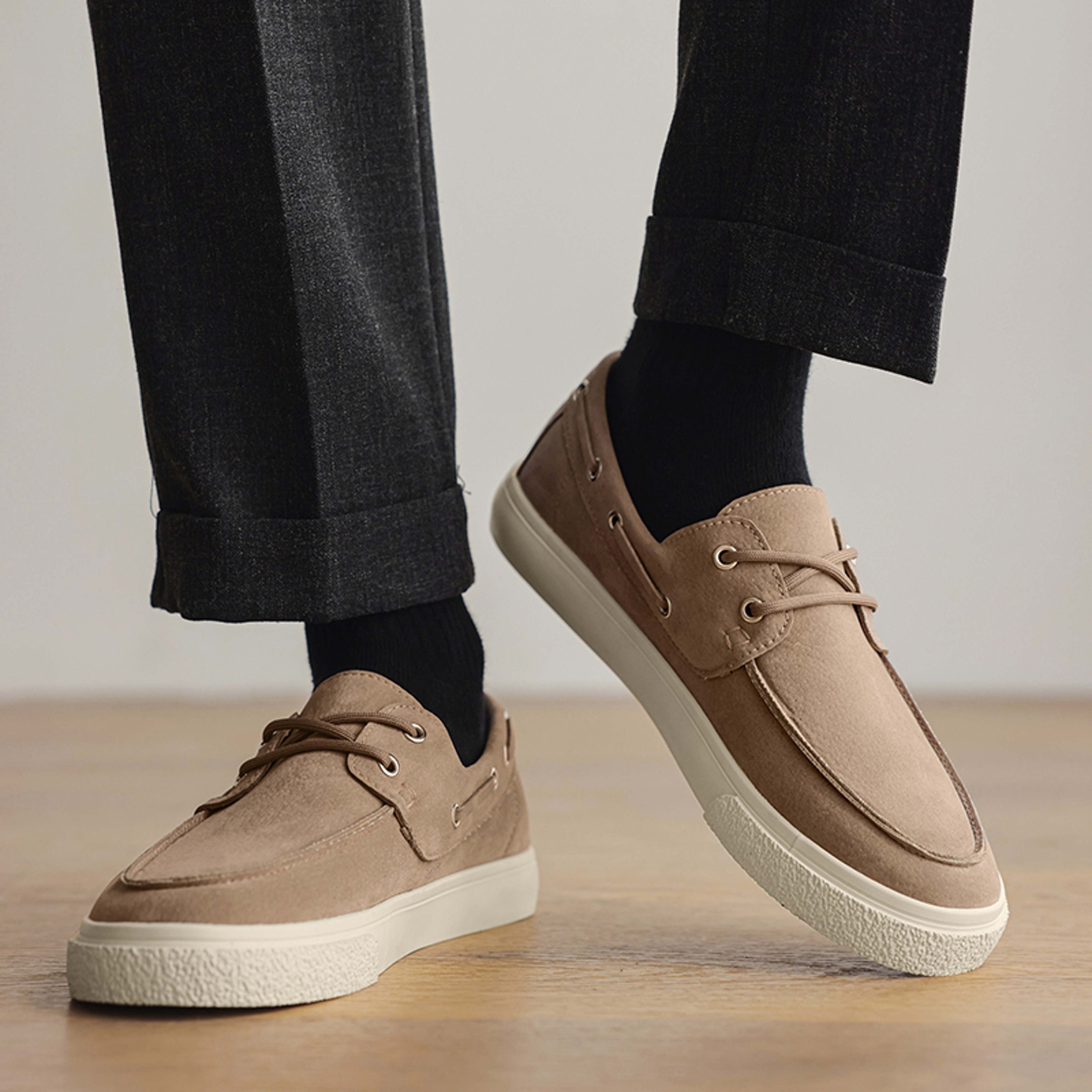 Handmade Suede Genuine Leather Men's Loafers, Fashion Casual Shoes, Slip-on Moccasins for Men – view 6