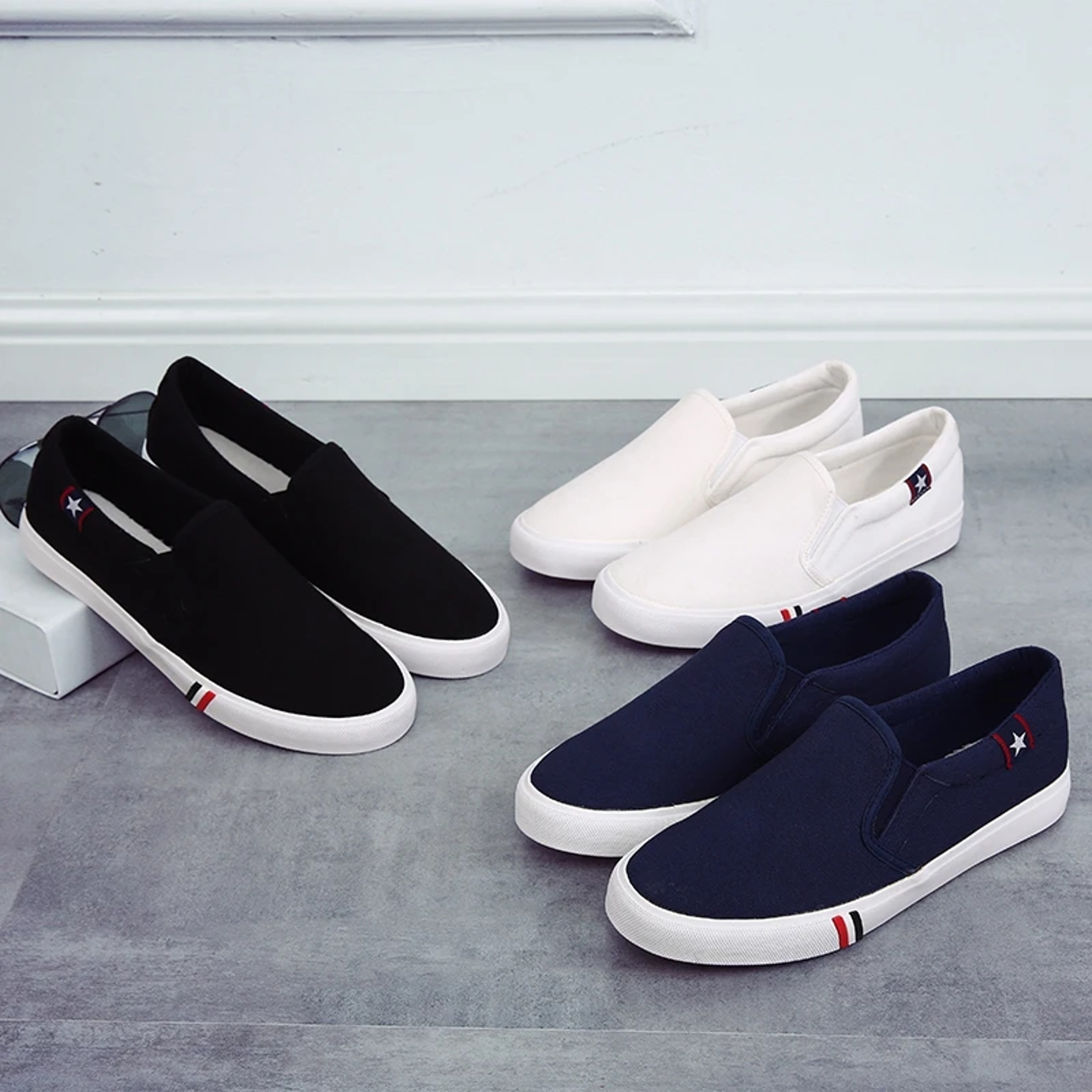 Slip on Canvas Loafers, Men Casual Shoes Comfortable Walking Flats, Non Slip Moccasins Sneakers Summer for Man Dude – view 3