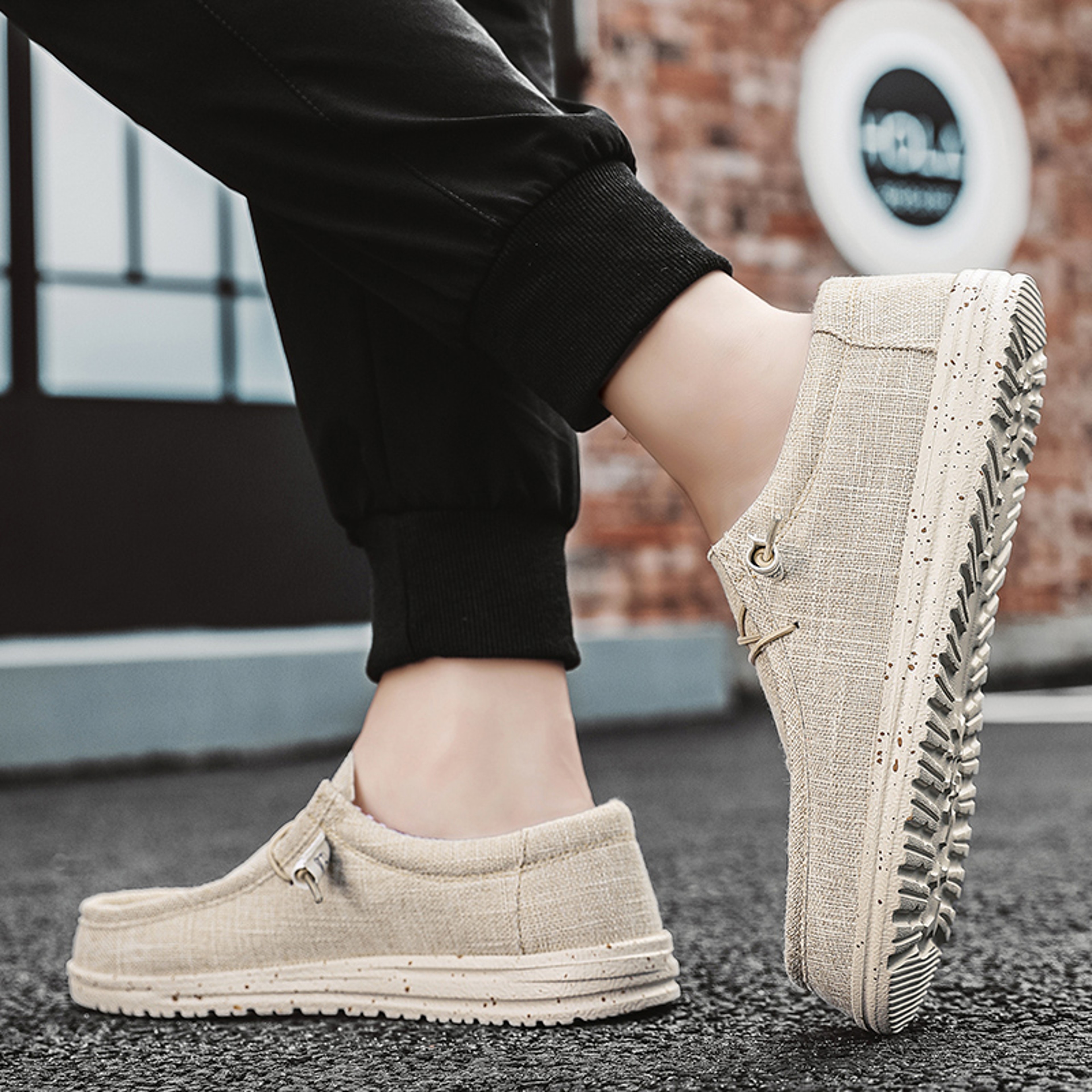 Casual Men Shoes, Breathable Canvas Loafers, Vulcanized Walking Sneakers, Lightweight Flats – view 3