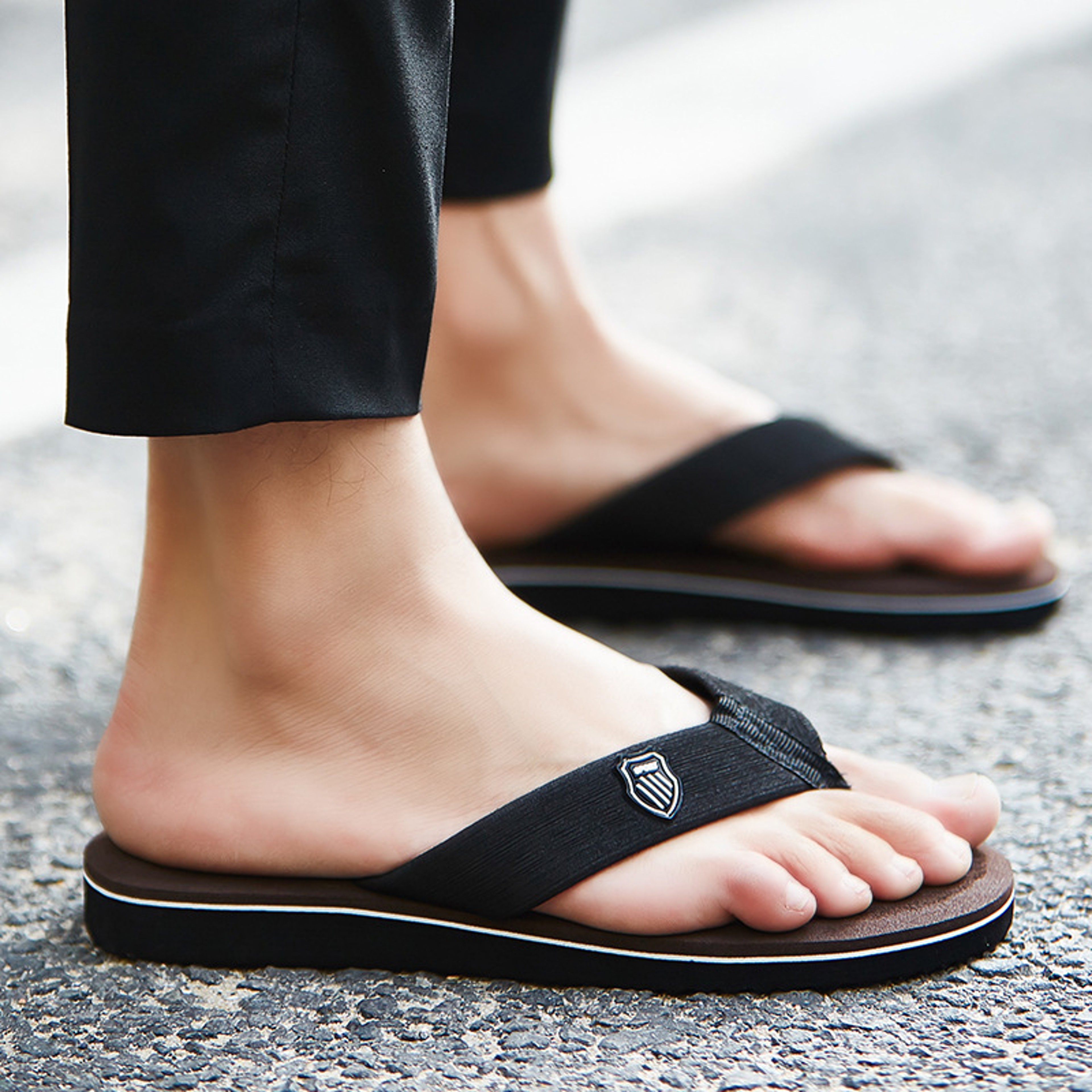 Mens Casual Flip Flops Slippers Summer Beach Sandals NonSlip Flat Slides Comfortable Indoor House S 1