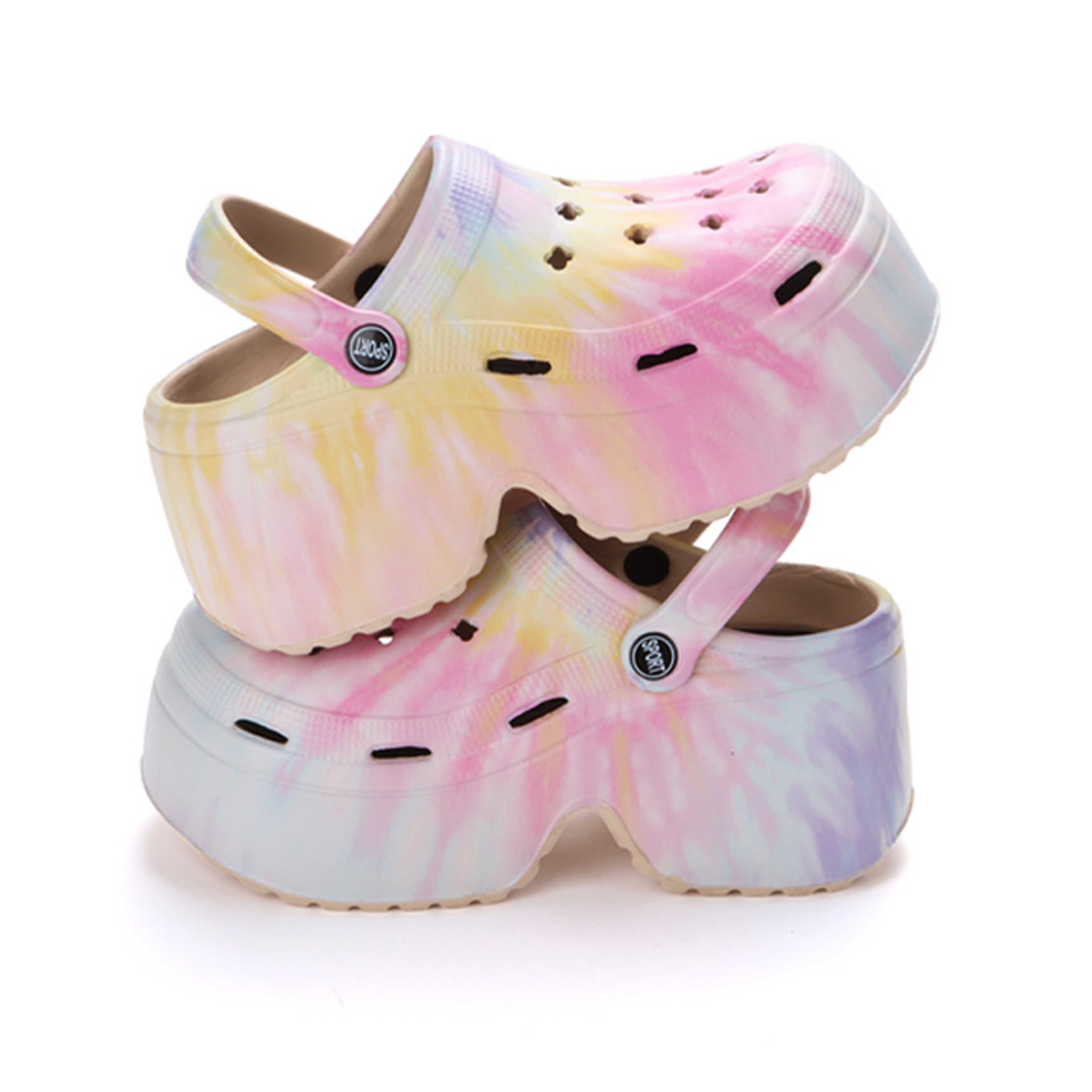 Leopard Print Closed Toe Chunky Clogs for Women, Super High Wedge Sandals, Platform Heel Slippers – view 3