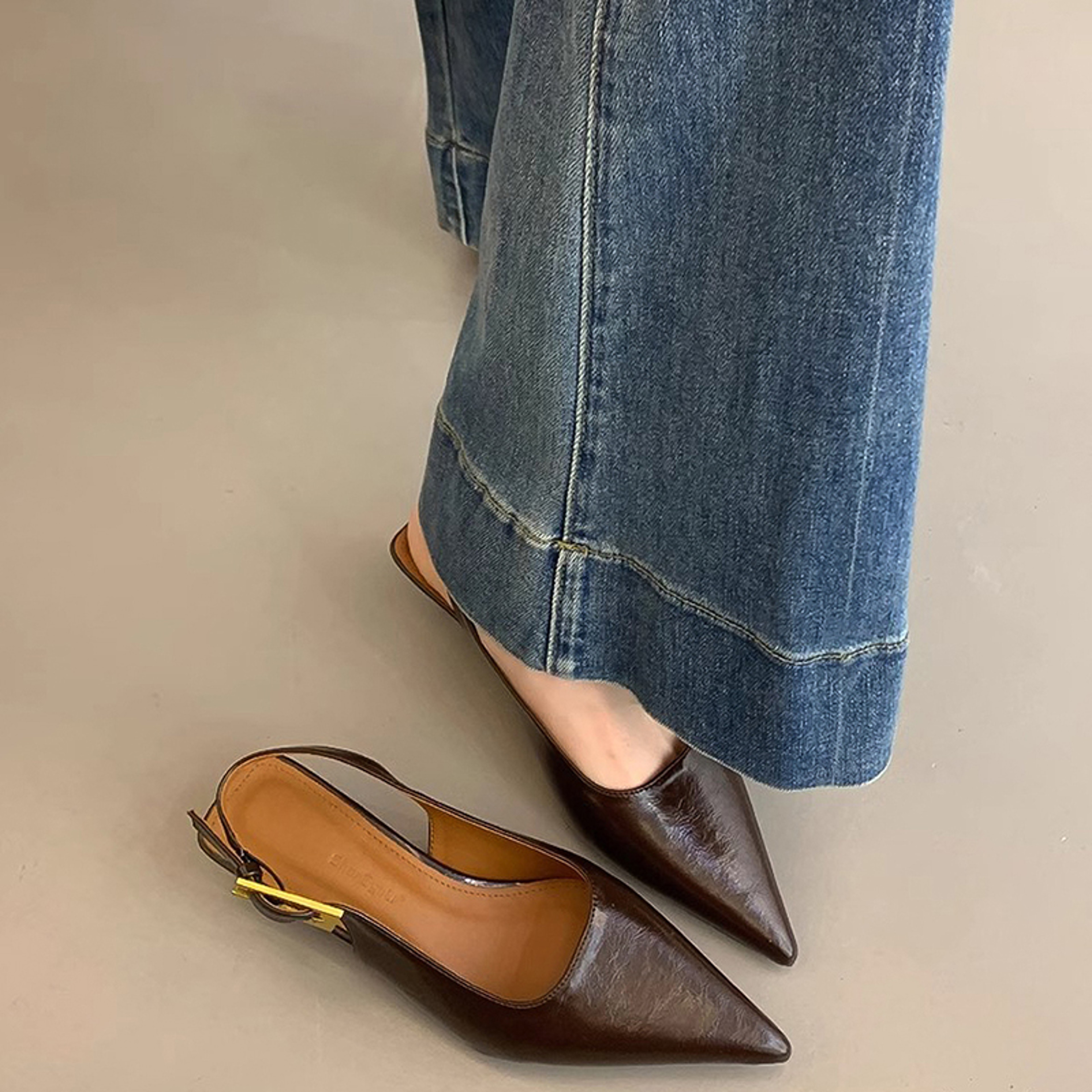 Fashion Pointed Toe Women Sandals, Low Heel Mules, Elegant Singbacks Shoes, Summer Party Stripper Sandalias – view 3