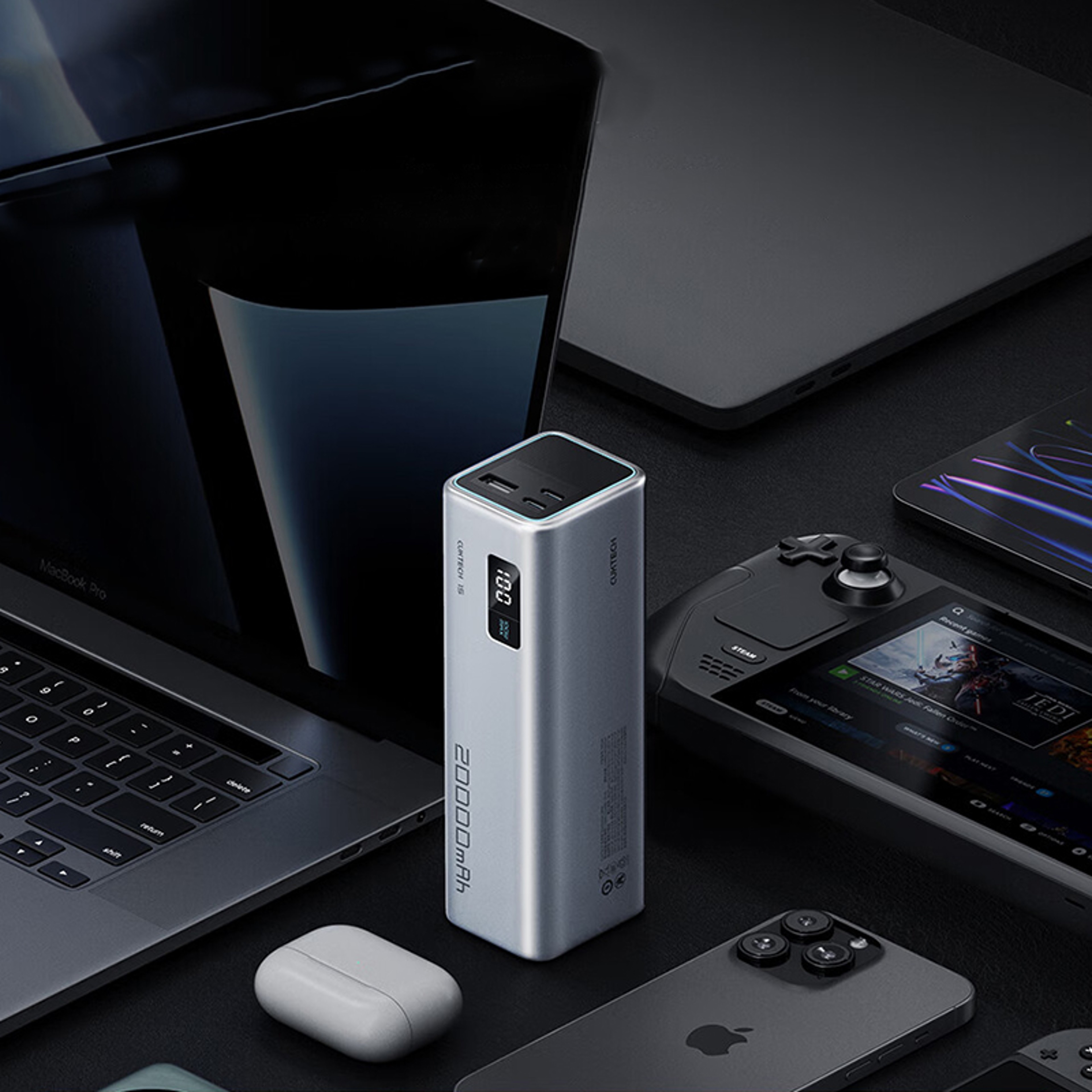 Portable Screen Display Power Bank  Port Output UltraFast Portable Charger 4