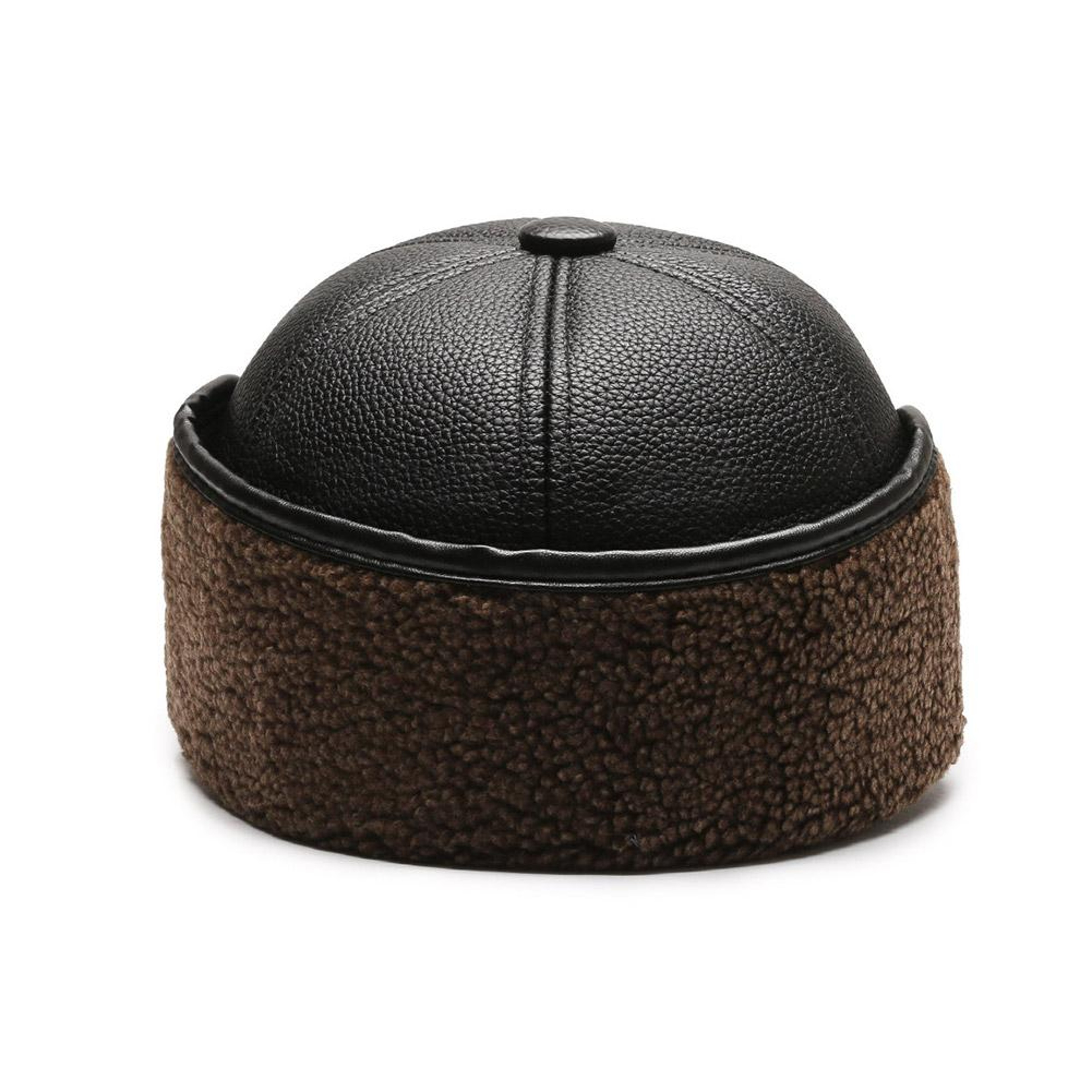 Winter Baseball Cap Men PU Leather Bomber Caps Warm Thicker Dad Hat With Earflaps Windproof Tongue  6