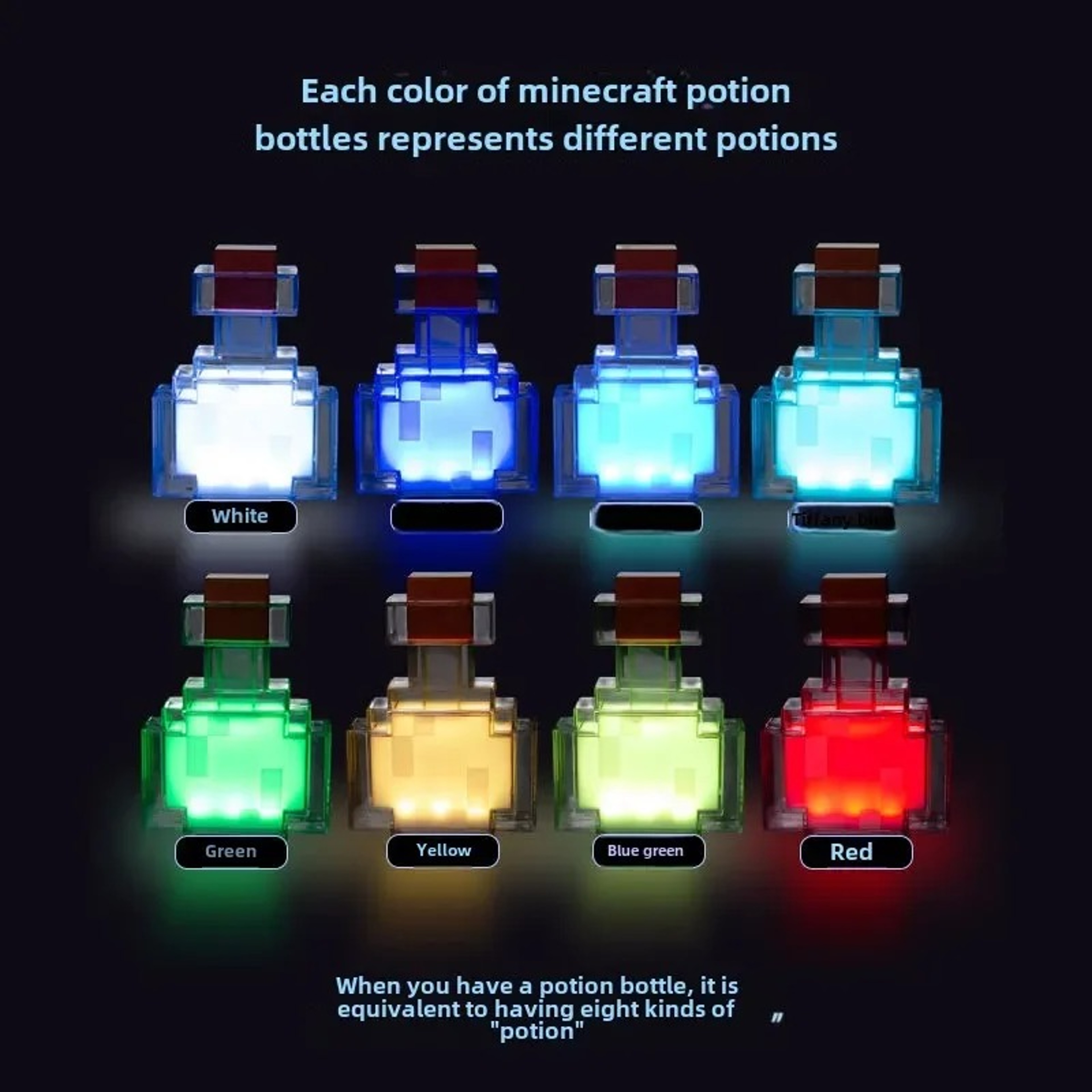 Rechargeable ABS MC Game Night Light Liquid Medicine Bottle Color Change Model Night Light For Cabi 3