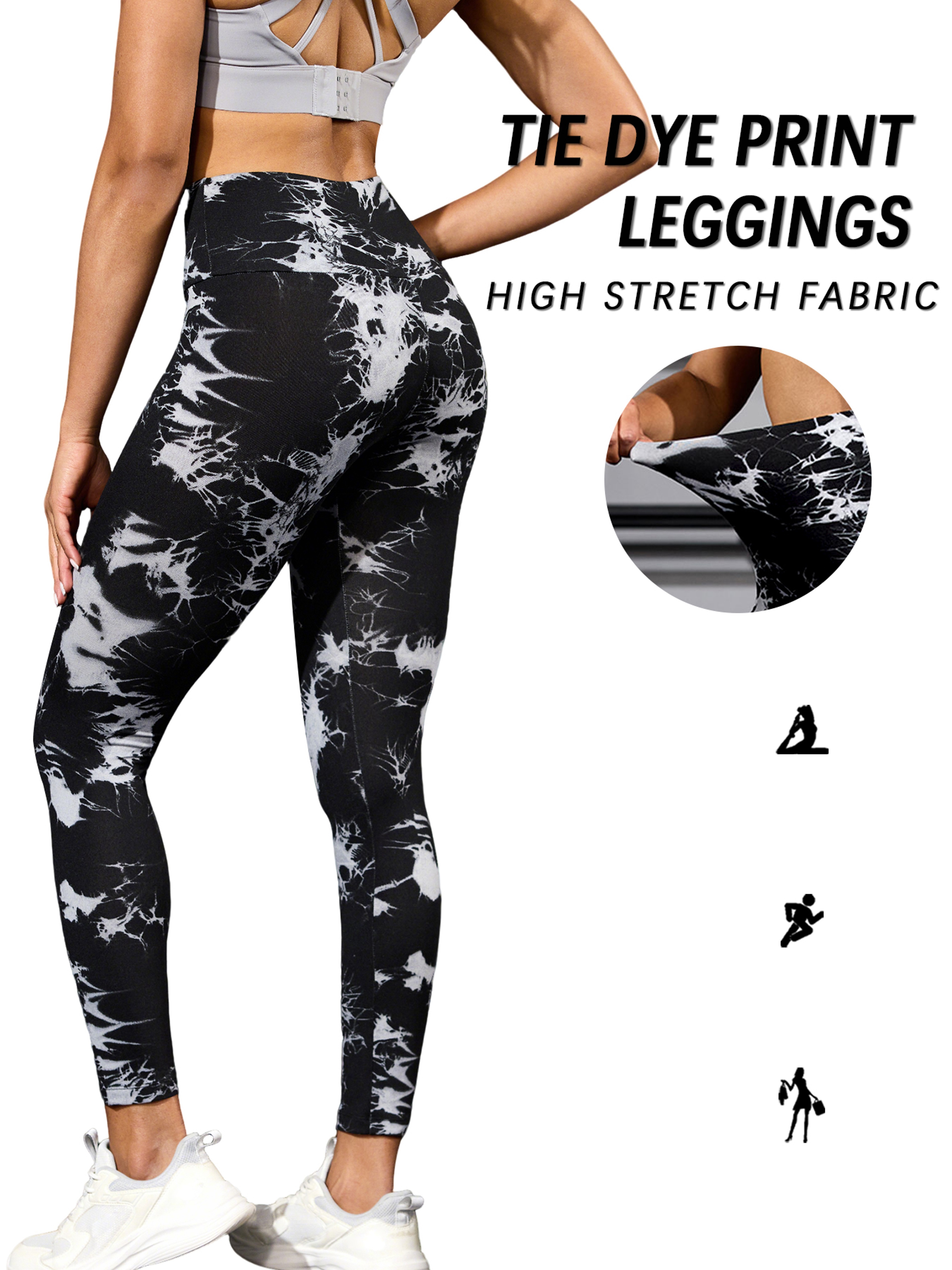 High Waisted Tie Dye Leggings For Women Super Soft Yoga Gym Tights No See Through Workout Push Up F 6