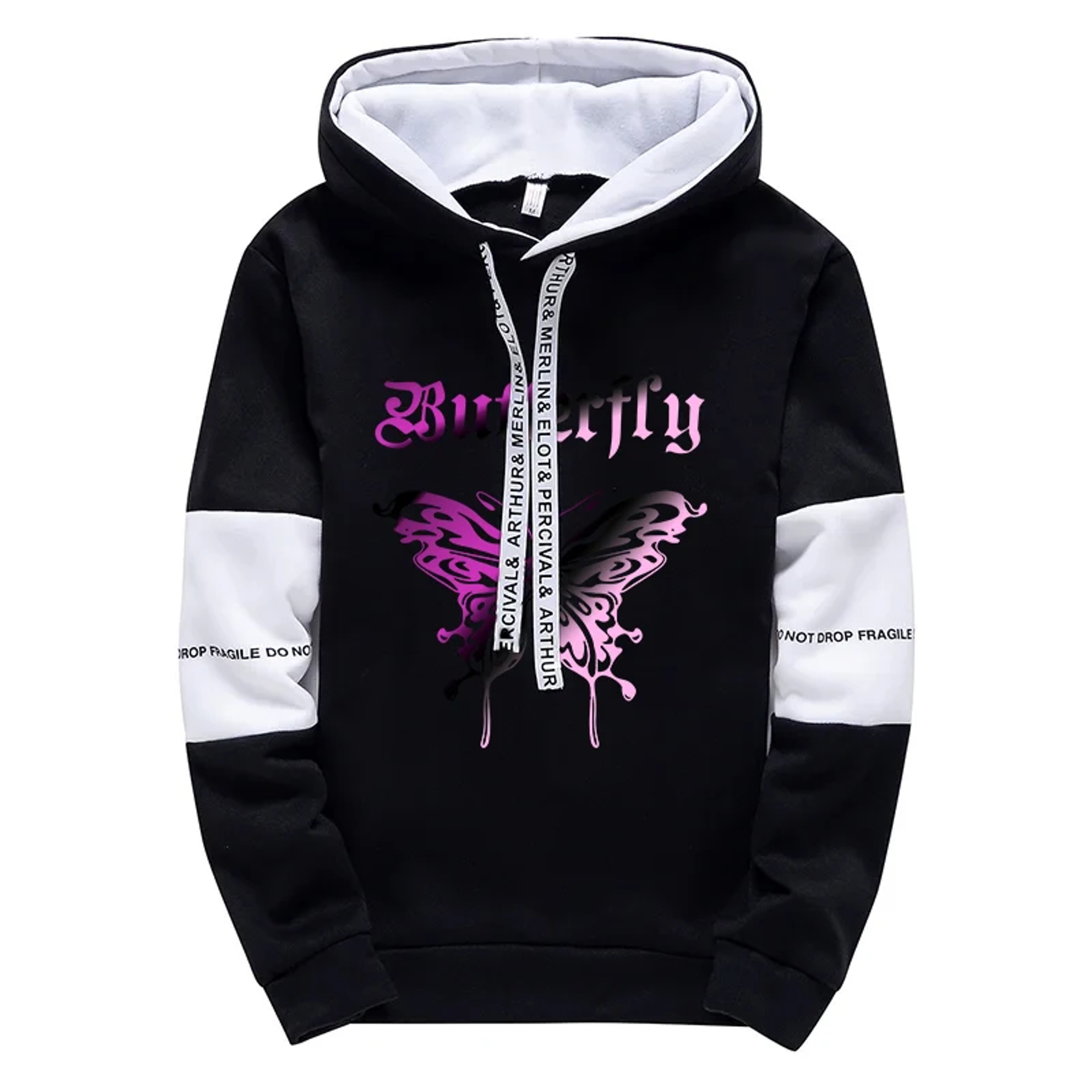 High Grade Korean Style Hoodie for Women, Girls Urban Fashion Loose Coat, Letter Print Hooded Sweatshirt – view 2