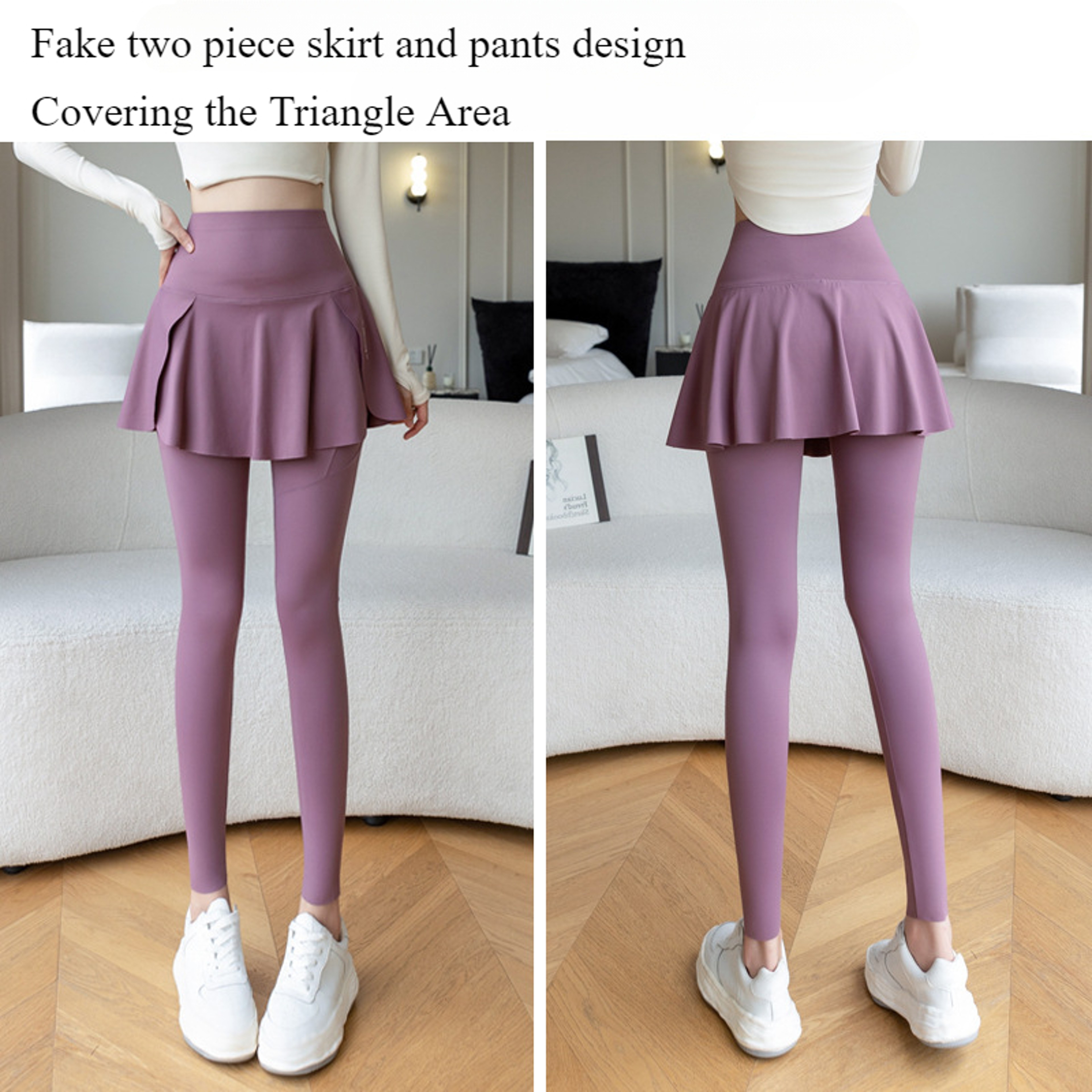 Seamless Fitness Leggings High Waist With Pocket Women Fake Two Pieces Leggings Elastic Slim Fashio 6