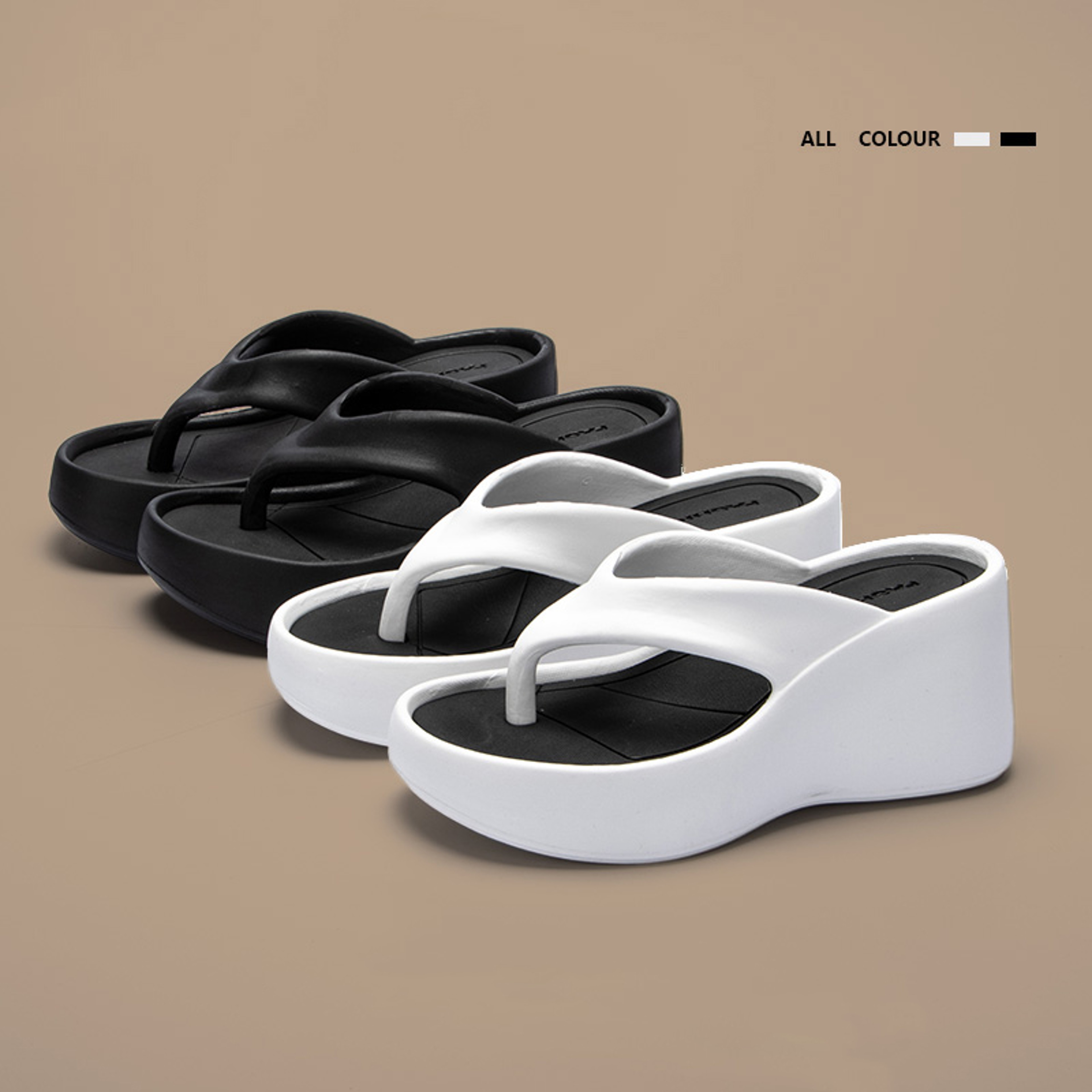 Summer Chunky Platform Beach Sandals Womens Clip Toe Wedge Flip Flops Thick Sole High Heeled Eva Sl 0