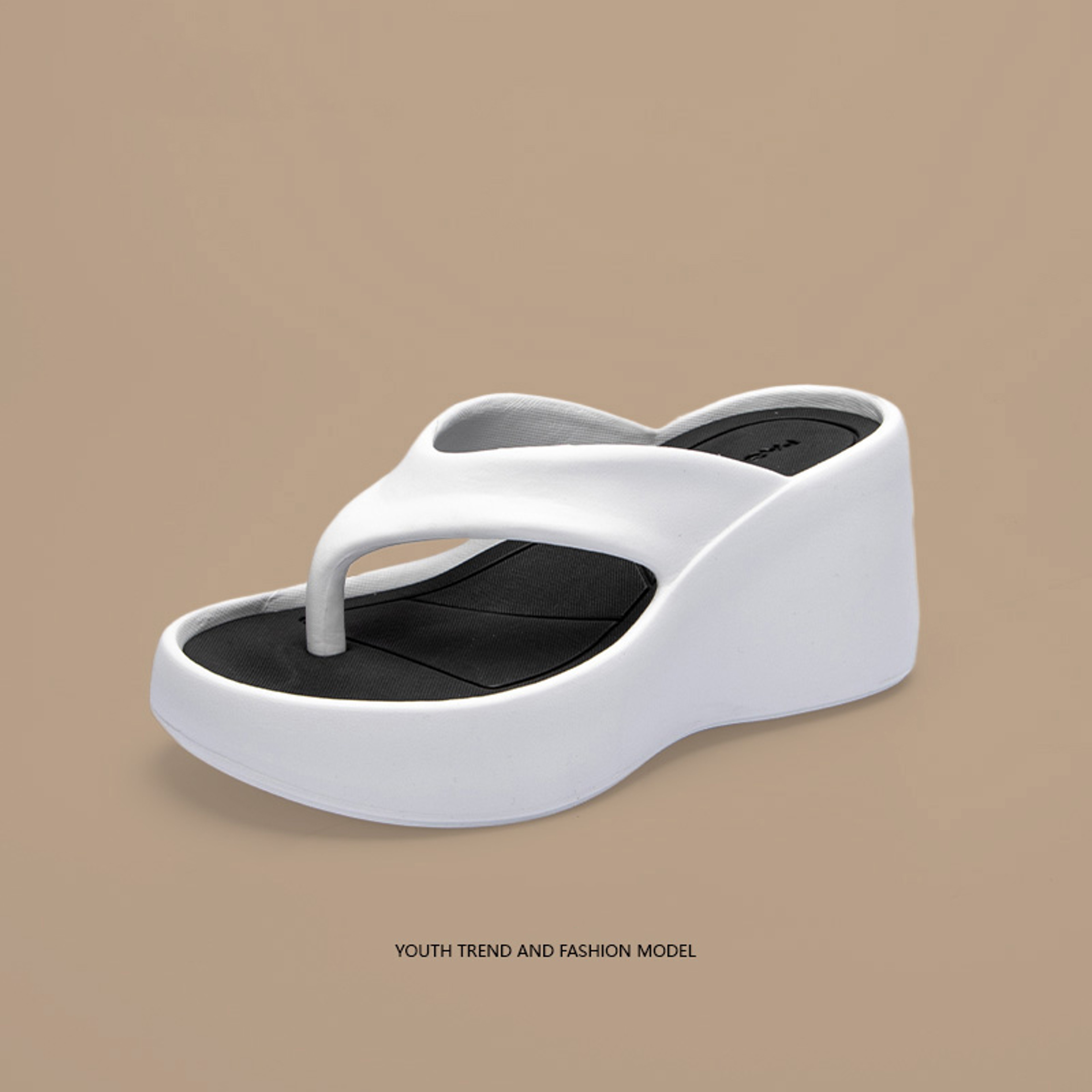 Summer Chunky Platform Beach Sandals Womens Clip Toe Wedge Flip Flops Thick Sole High Heeled Eva Sl 4