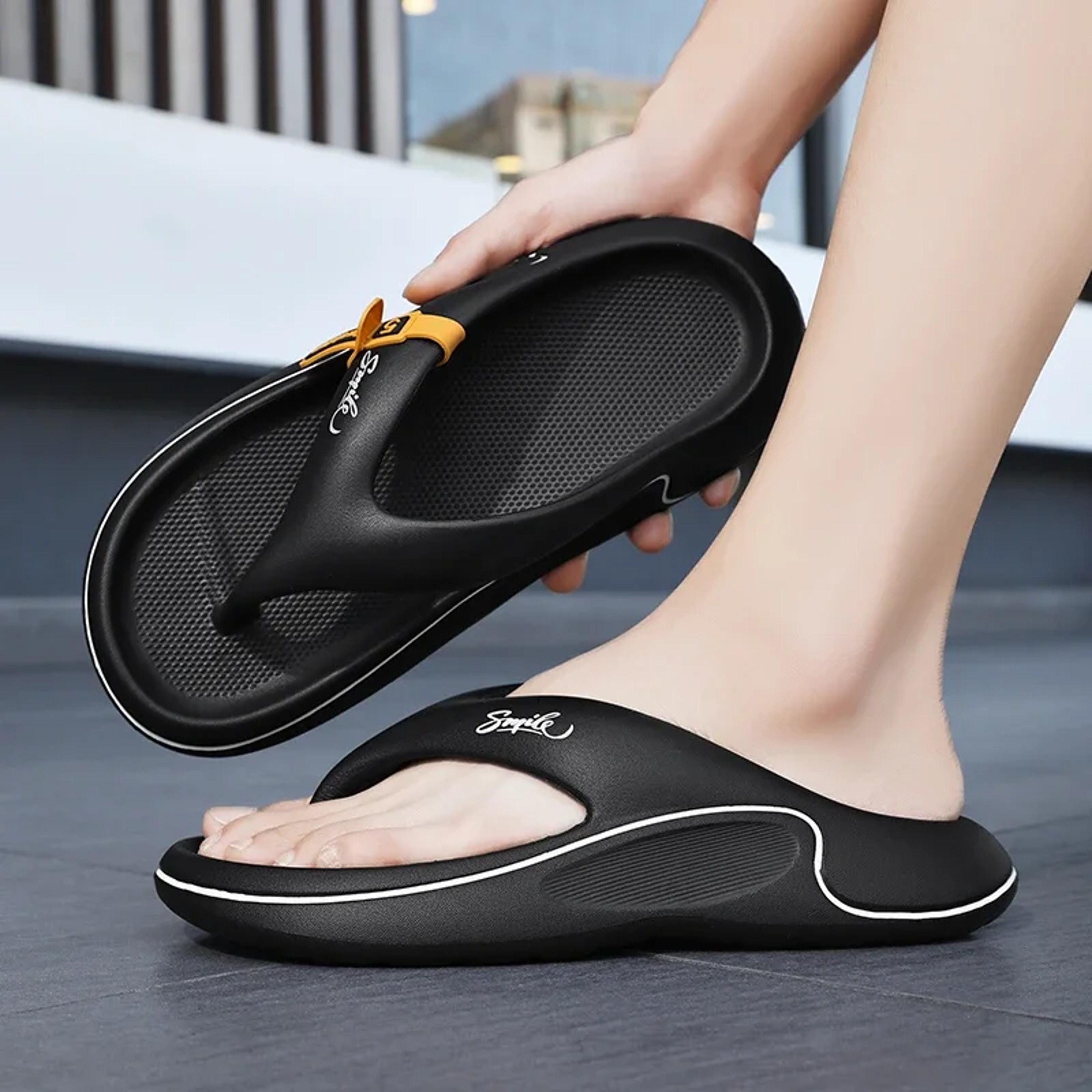 Summer Men Platform Flip Flops AntiSlip EVA Slippers Thick Soft Sole Outdoor Sandals Cloud Cushion  2