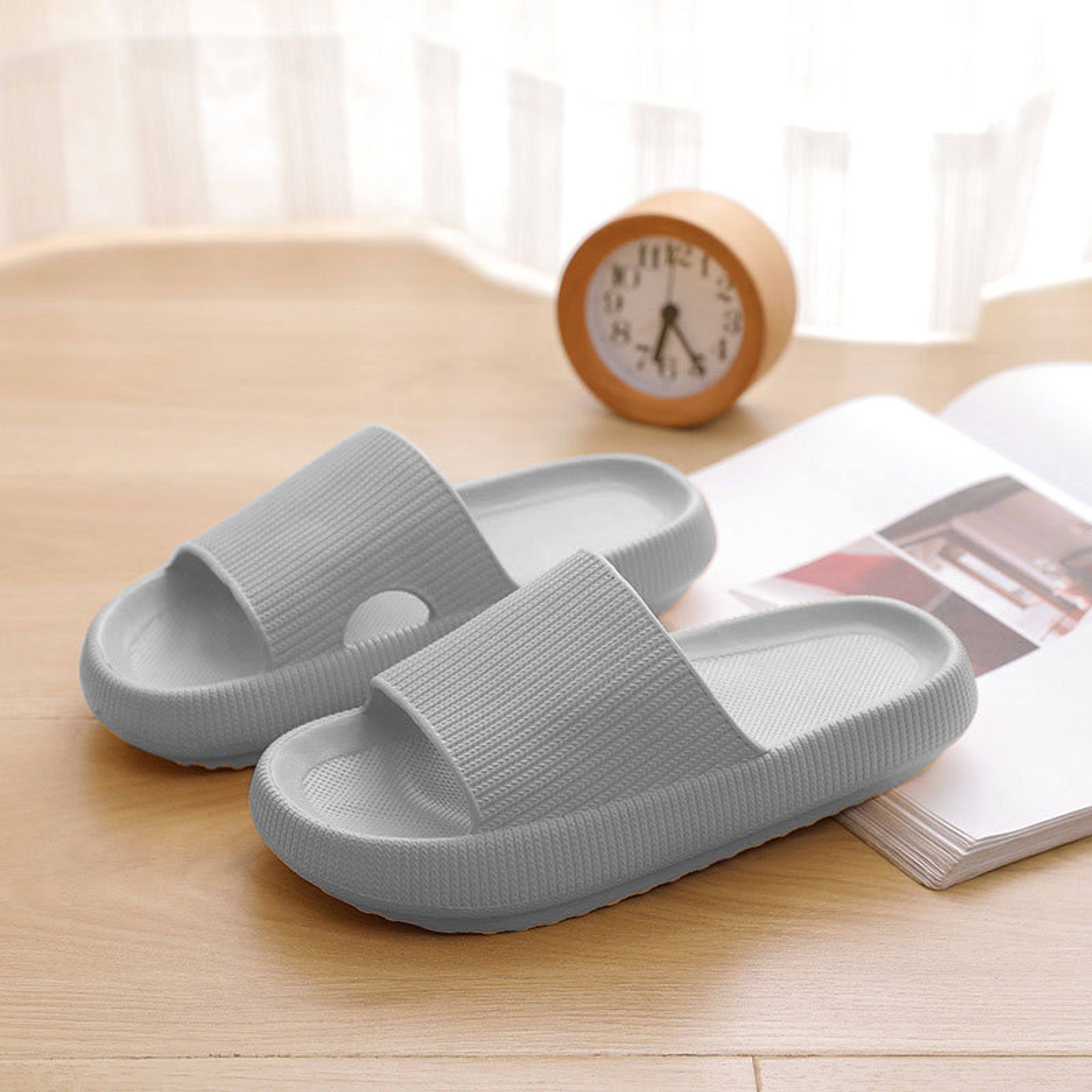 Women Summer NonSlip Beach Flip Flops Eva Soft Sole Pillow Slides Thick Platform Cloud Slippers Ind 9