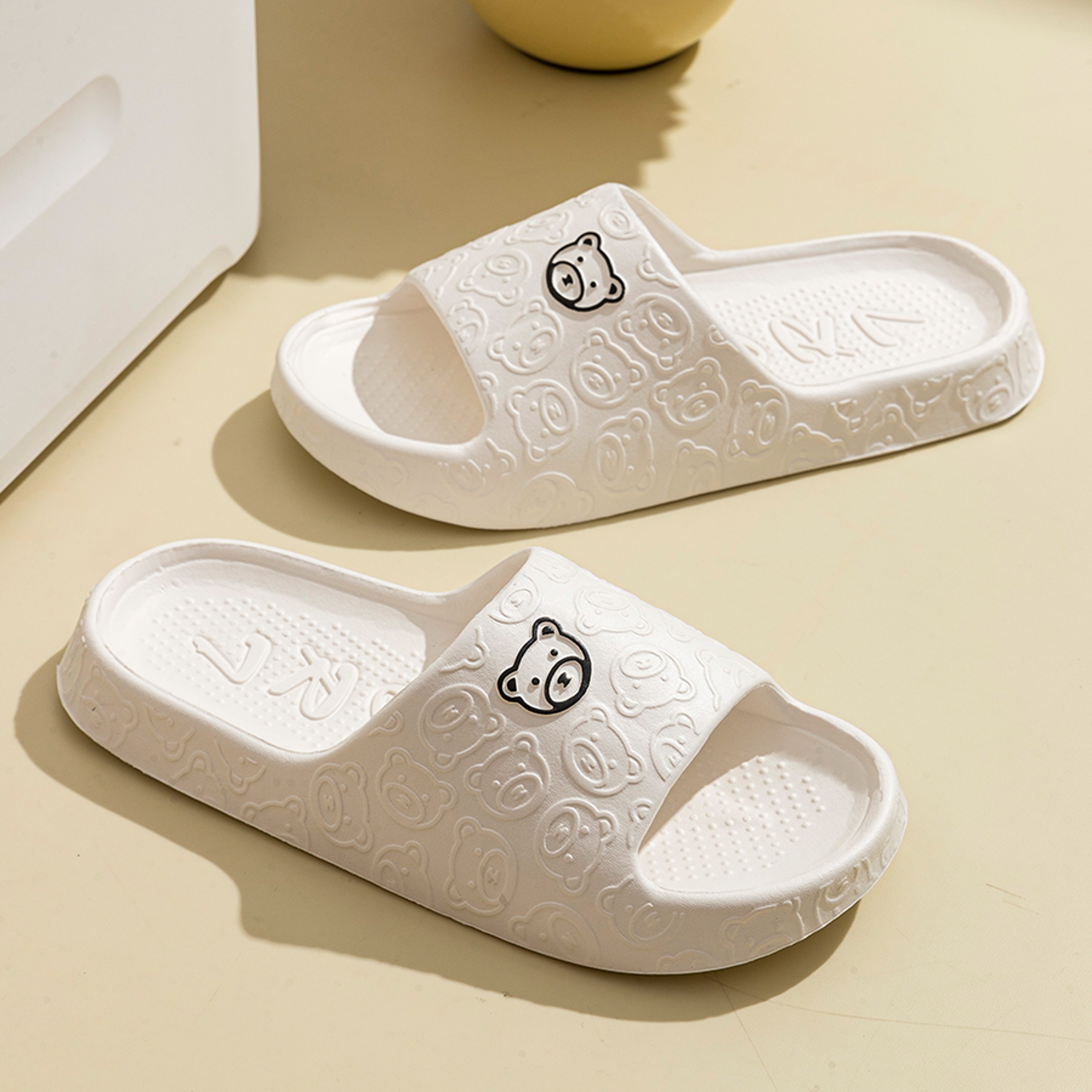 Soft Cartoon Sandals Printting Cute Bear Women Slippers Antislip Bathroom Shoes 9