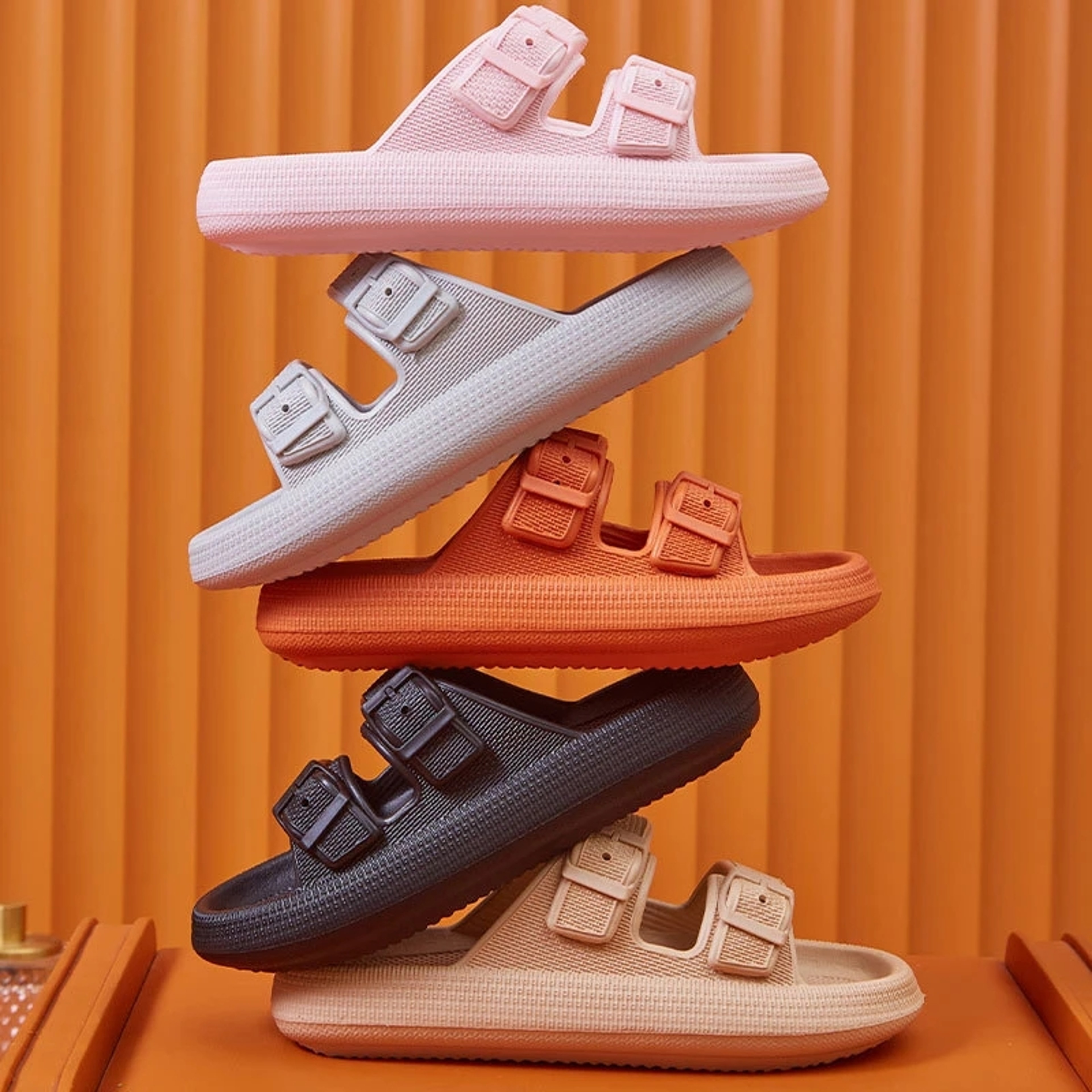 Women Summer NonSlip Beach Flip Flops Fashion Buckle Thick Platform Slippers Eva Cloud Slides 5