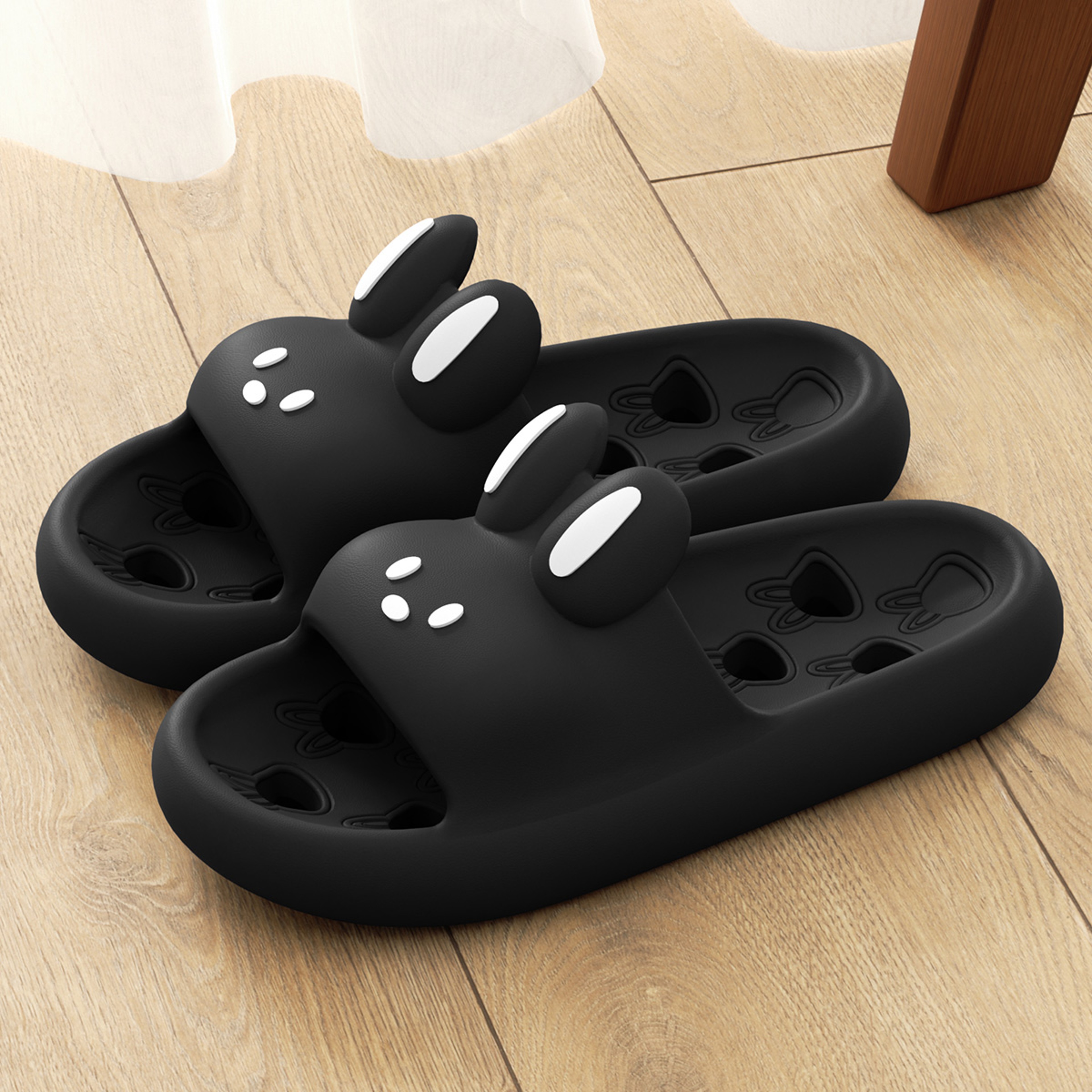 Cute NonSlip Cartoon Women Bathroom Slippers Fashion Leaky Sandals Thick Bottom Slides Quick Drying 1