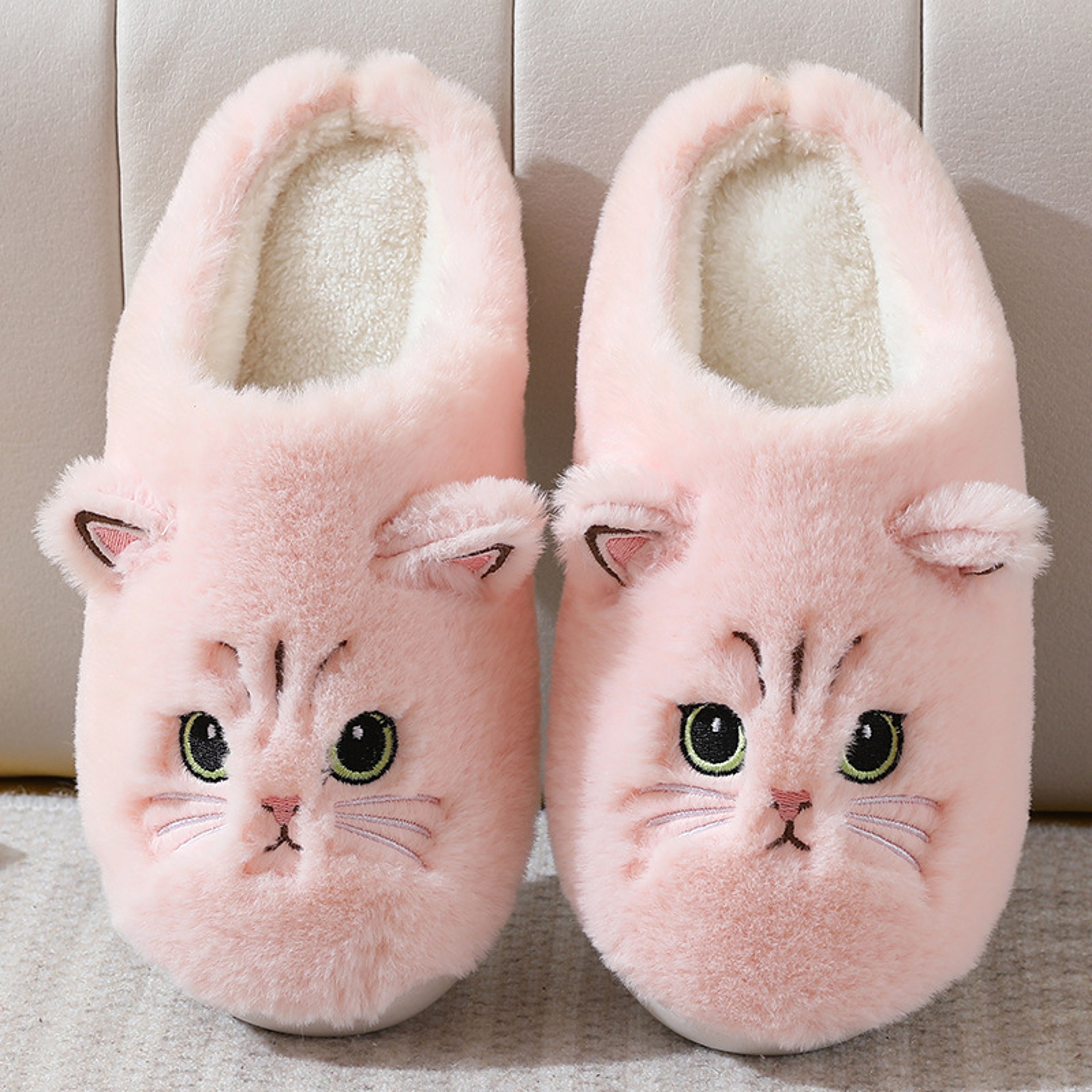 Furry Funny Flat Flip Flop Winter Warm Slipper Women House Lazy Female Thermal Home Shoe 3