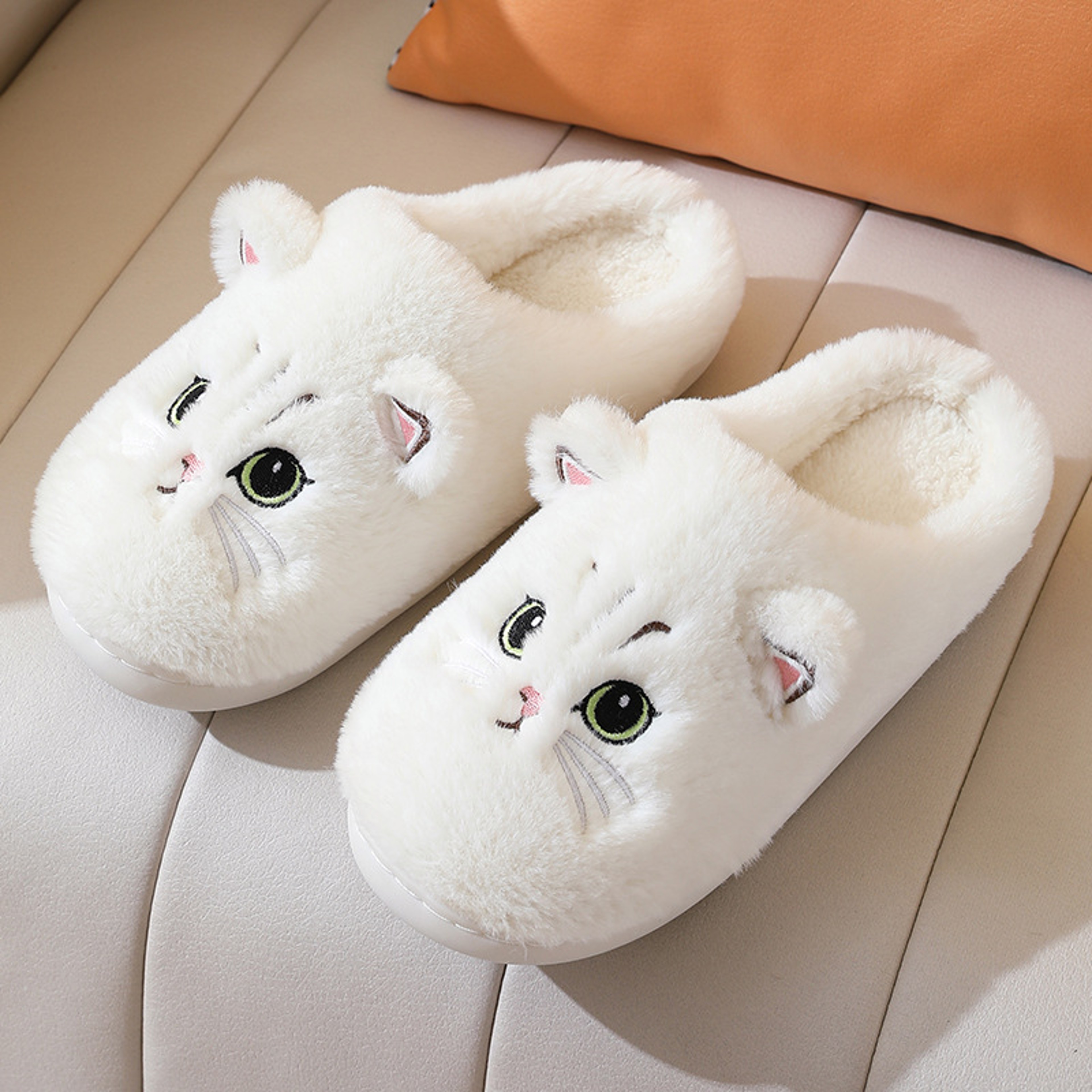 Furry Funny Flat Flip Flop Winter Warm Slipper Women House Lazy Female Thermal Home Shoe 4