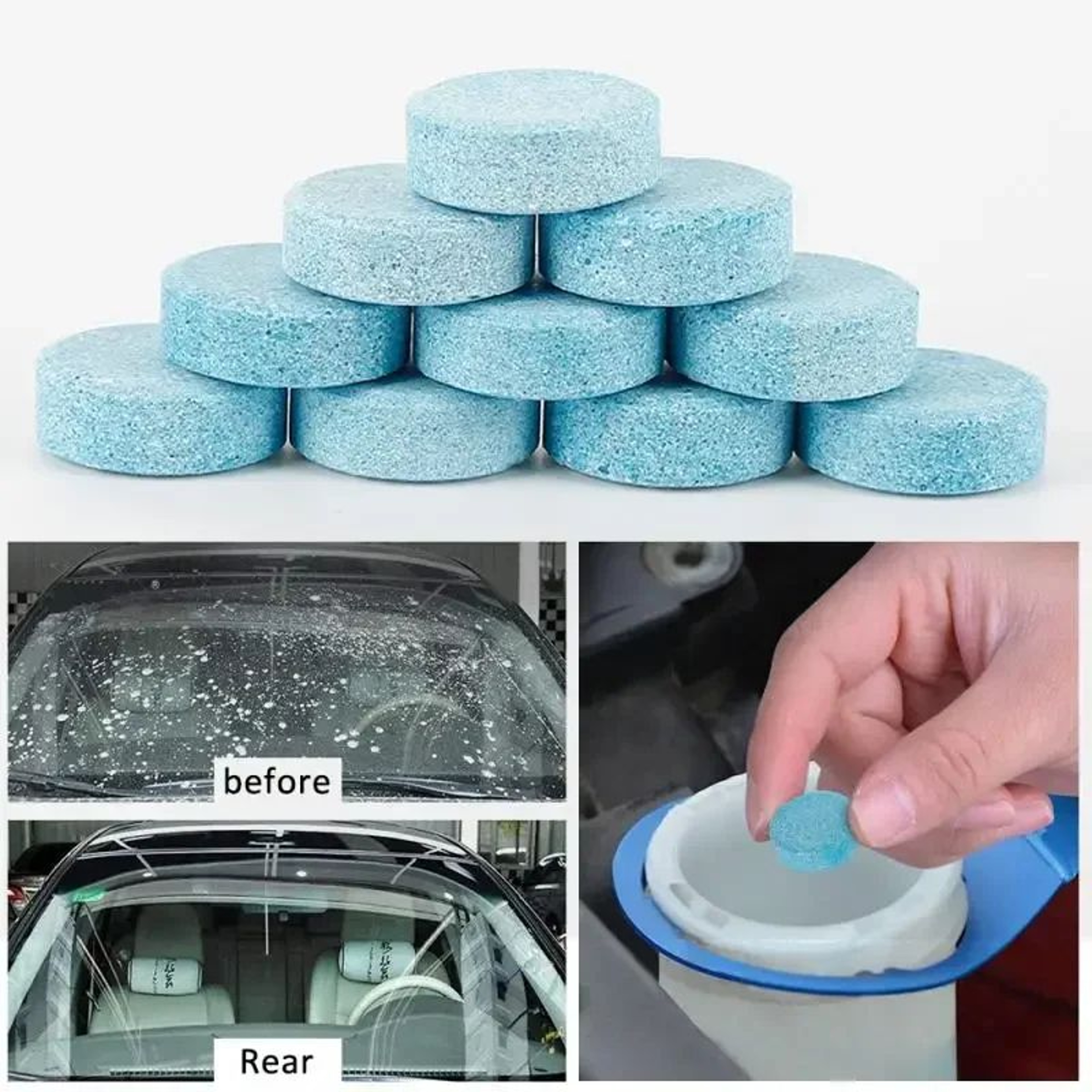 Car Windscreen Cleaner Effervescent Tablet Auto Wiper Glass Cleaner Solid Cleaning Detergent Concen 8