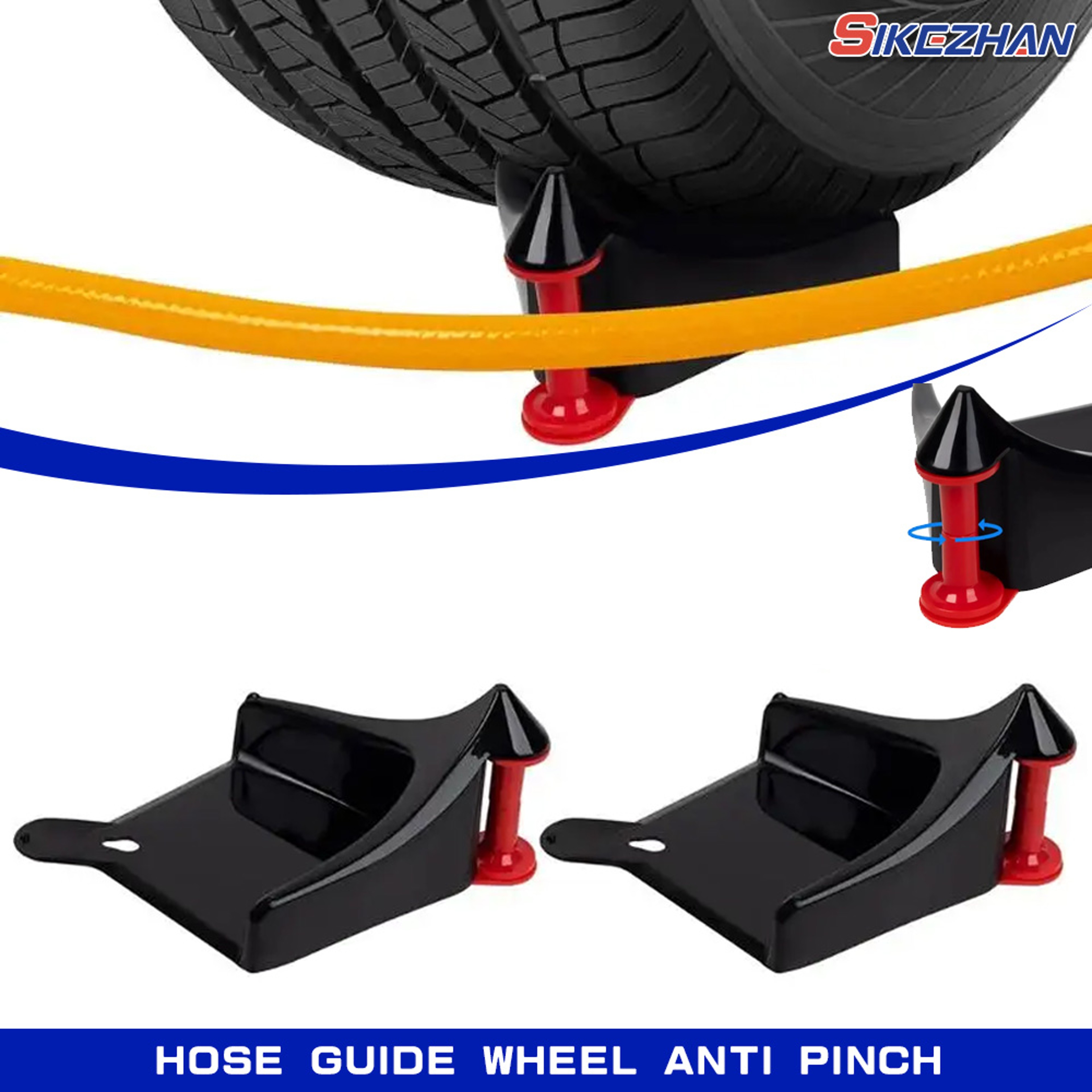 Universal Car Wash Tool Slide Tire Wedge Tire Blocker Multiuse Antiwinder Wire Winder 0