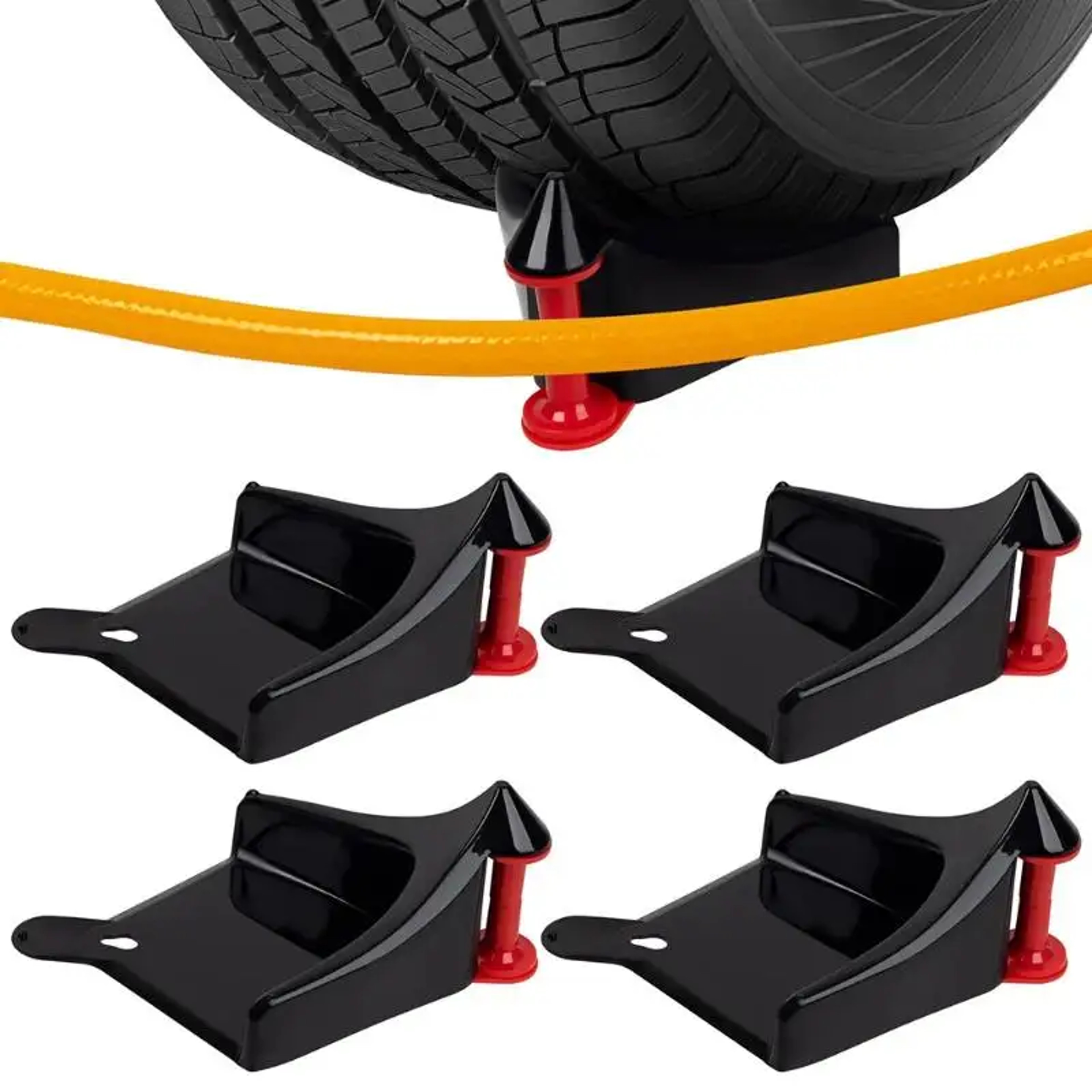 Universal Car Wash Tool Slide Tire Wedge Tire Blocker Multiuse Antiwinder Wire Winder 1