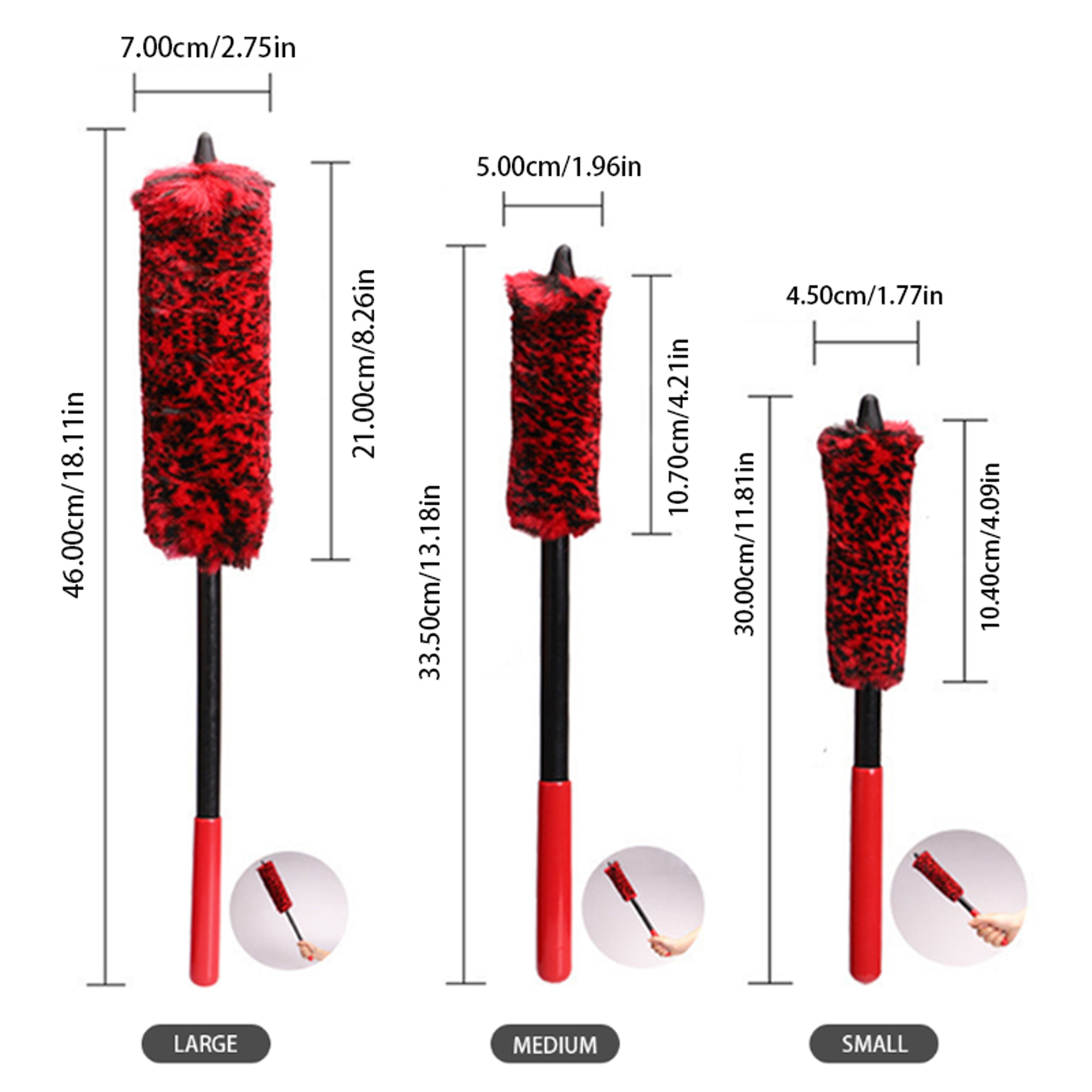 Plush Car Rim Tire Wash Brushes Car Wheel Detailing Cleaning Brush Long Handle Bendable Auto Wheel  2