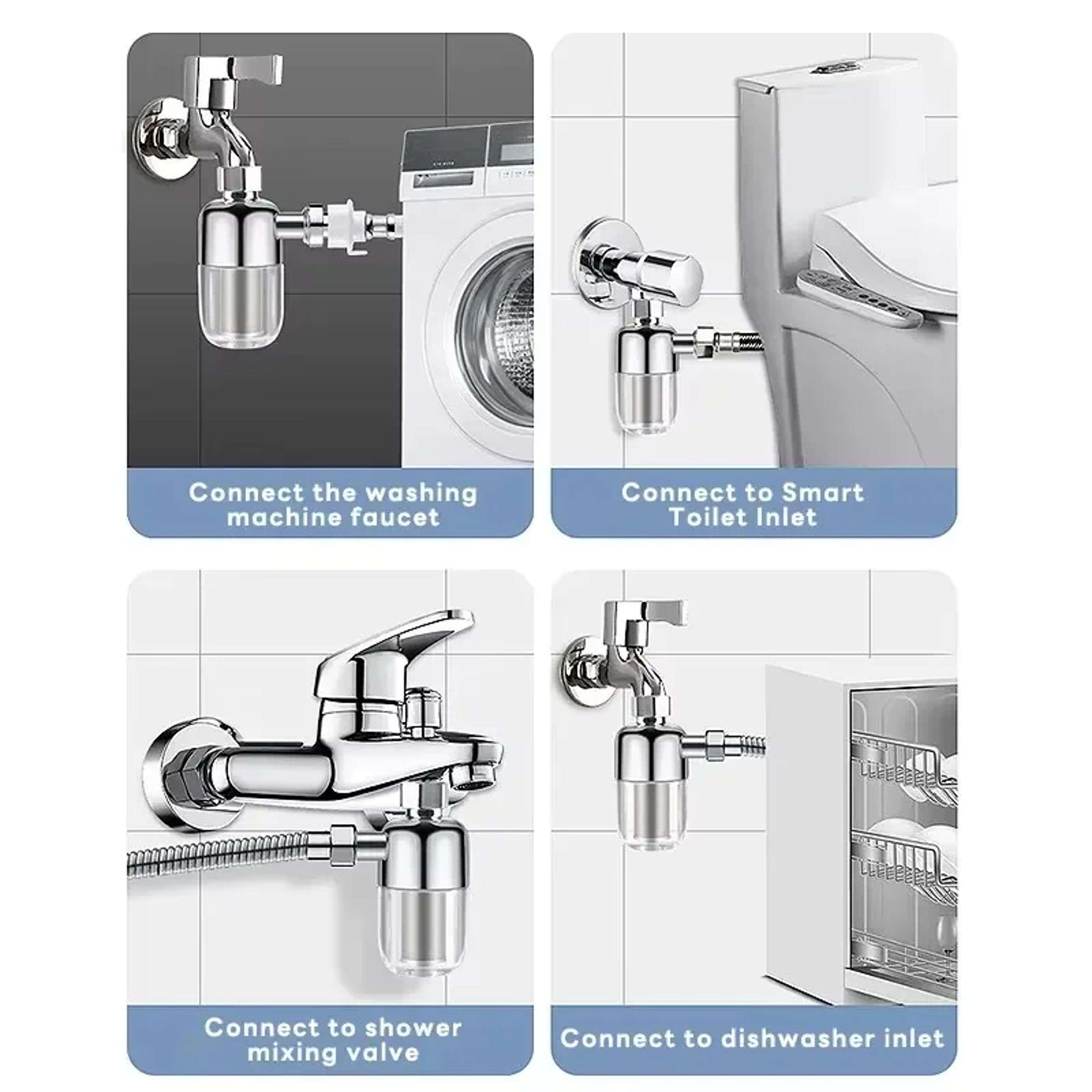 Spin Down Sediment Filter, Stainless Steel Reusable Water Filter for Water Heater, Dishwasher, Washing Machine – view 4
