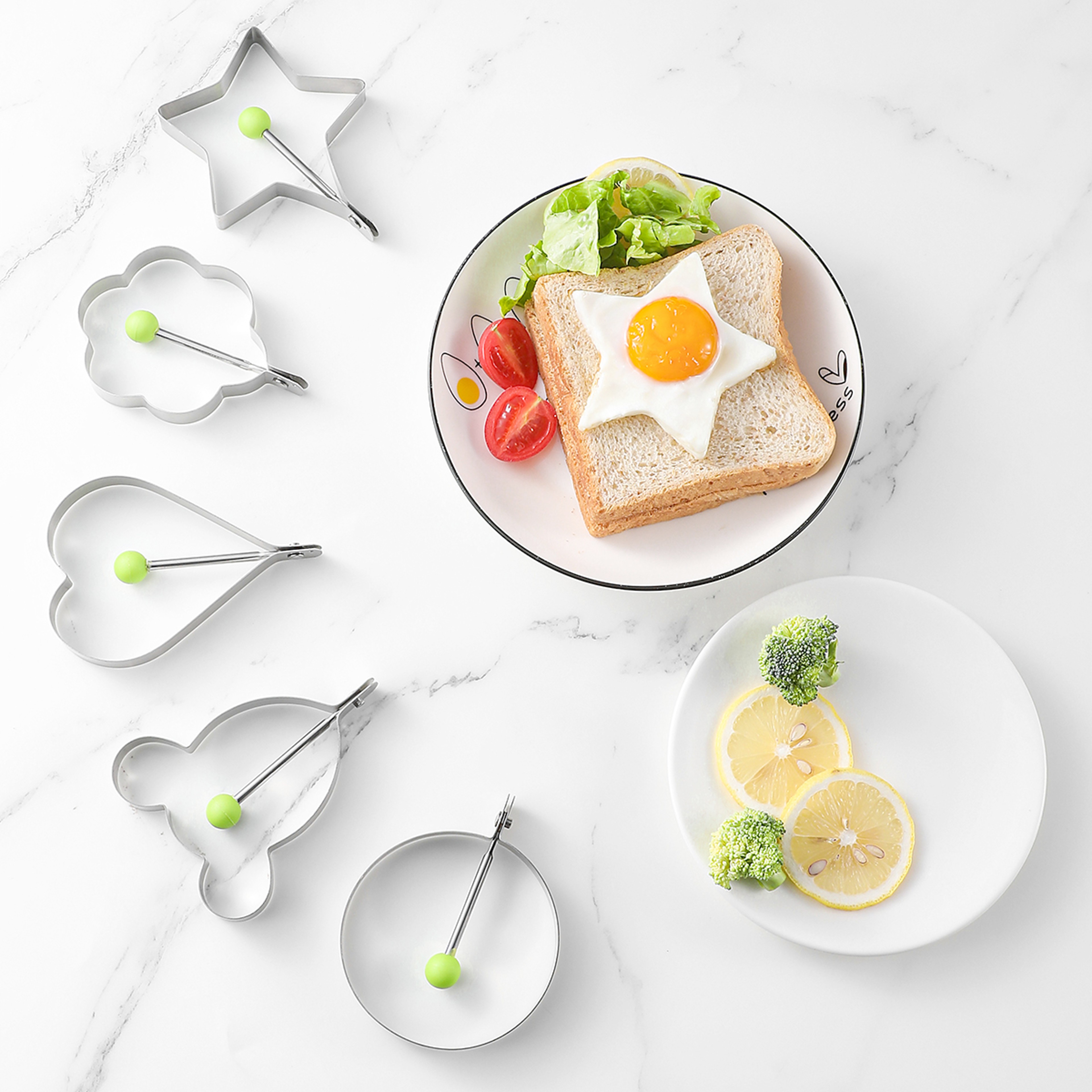 Stainless Steel Egg Mold DIY Breakfast Egg Shaper Pancake Rings Sandwich Tools Baking Utensil Kitch 0
