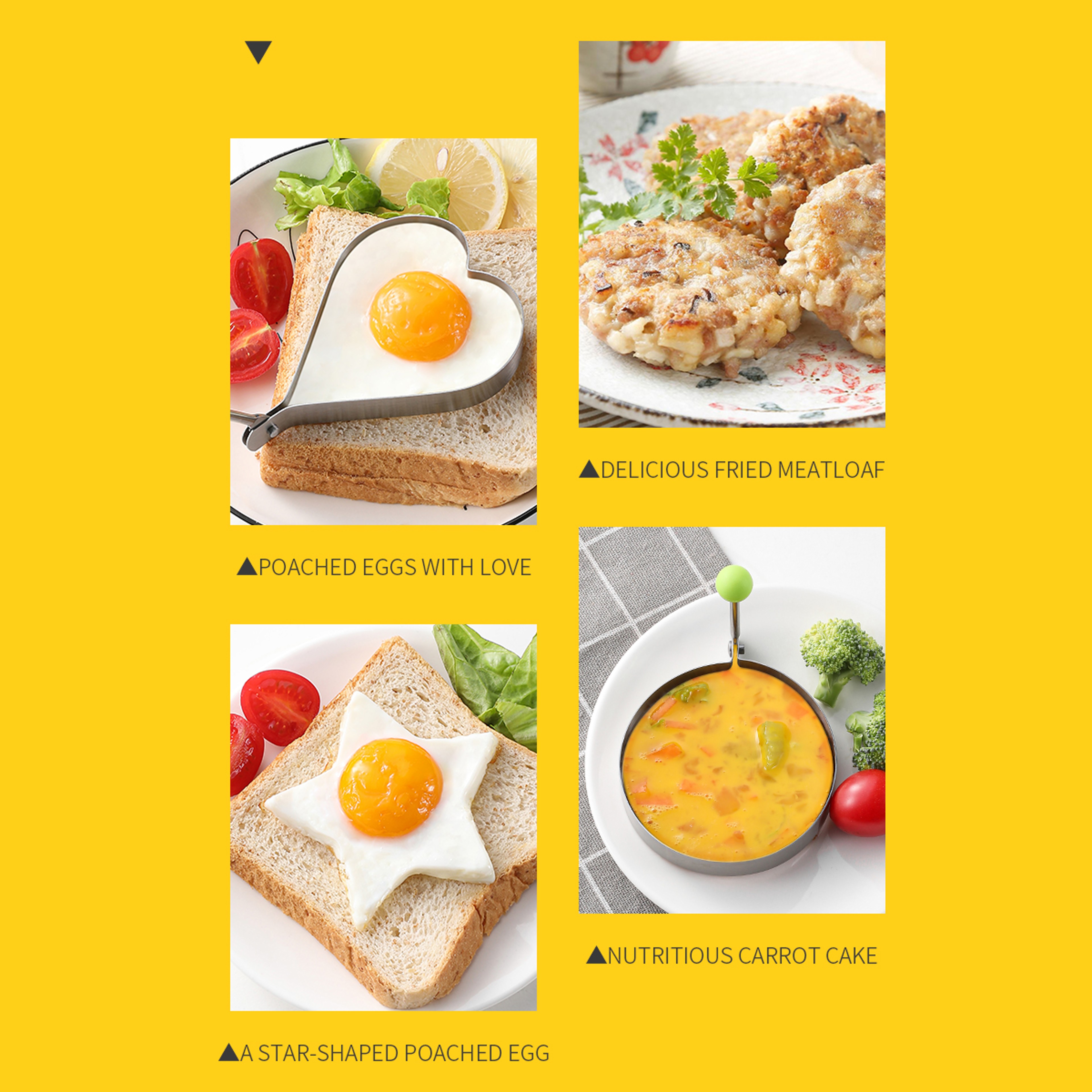 Stainless Steel Egg Mold DIY Breakfast Egg Shaper Pancake Rings Sandwich Tools Baking Utensil Kitch 7