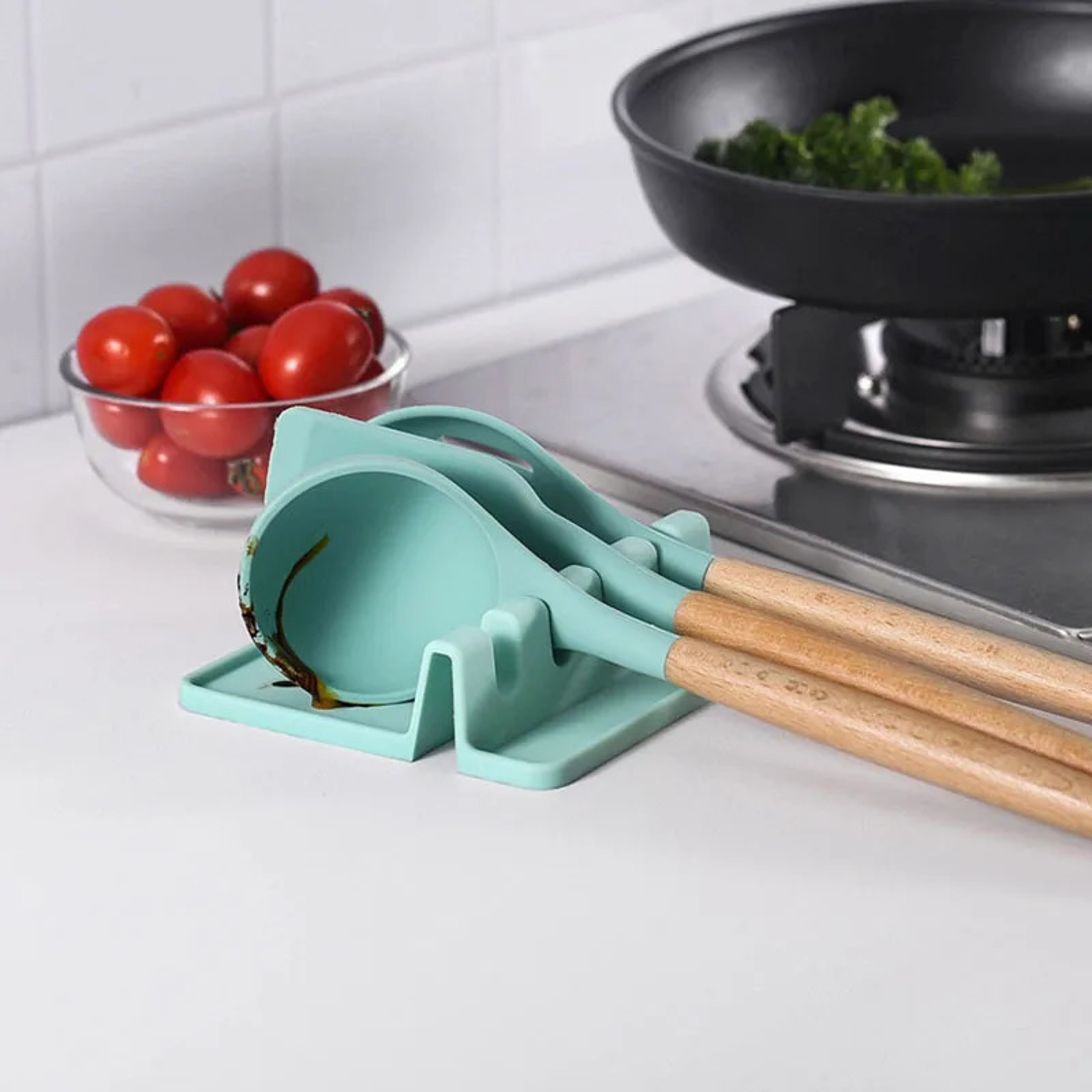 Silicone Tableware Drying Rack Kitchen Utensil Holder For Fork Spatula Multifunctional Shelf Organi 6