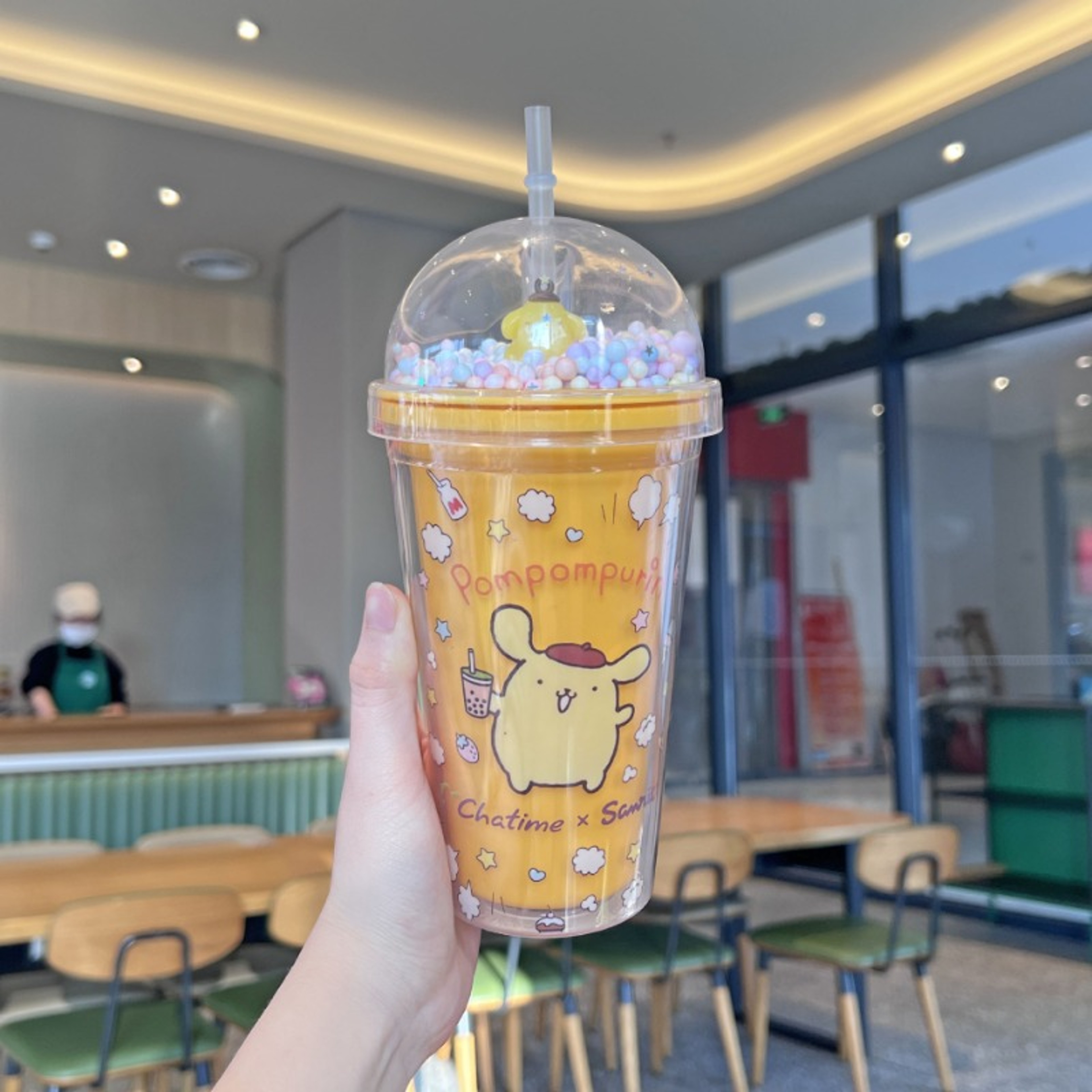 Creative Double Layer Drinking Cup Large Capacity Plastic Straw Mug Lid For Juice 4