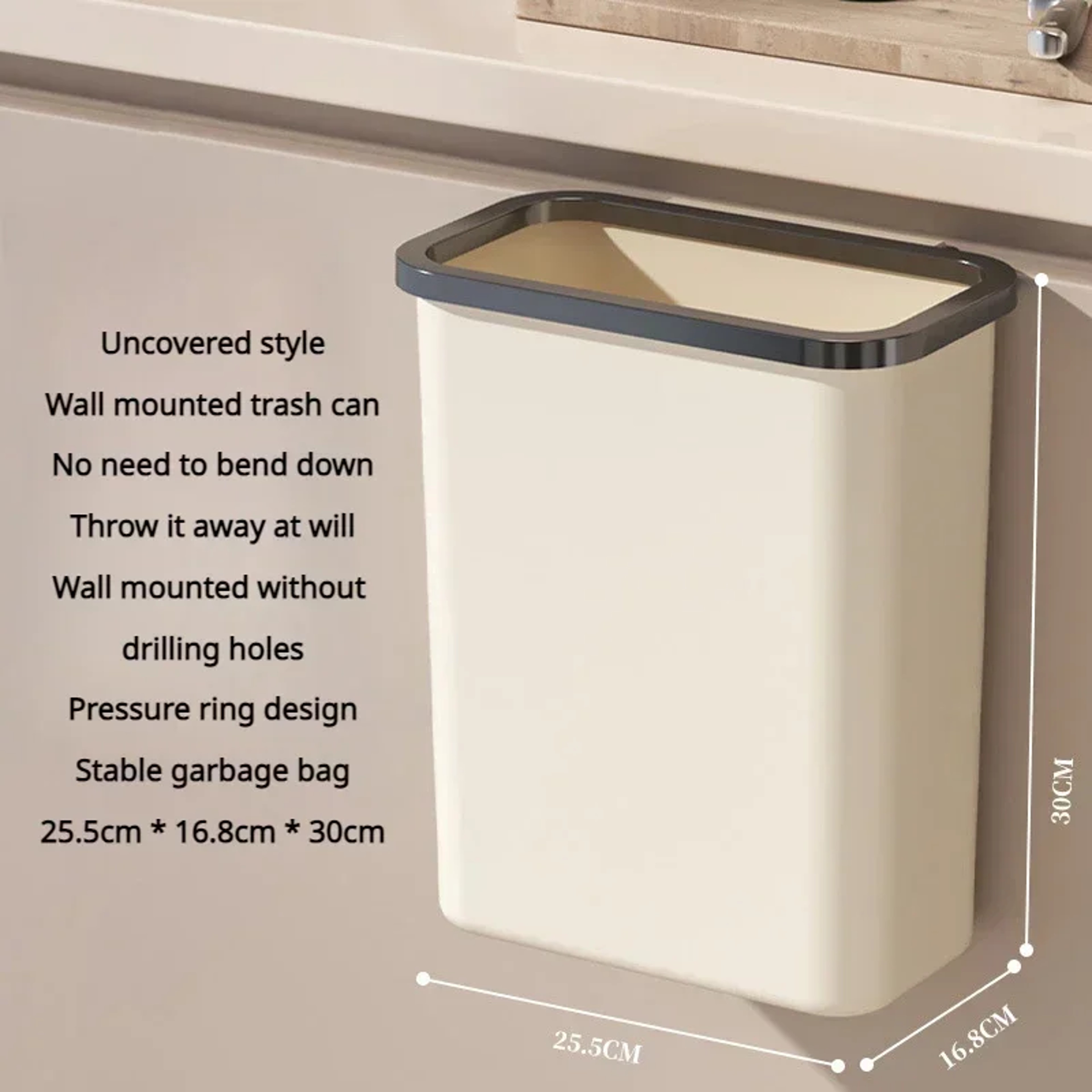 Large Capacity Square Design Toilet Garbage Bin Fashionable Household Garbage Bin 2